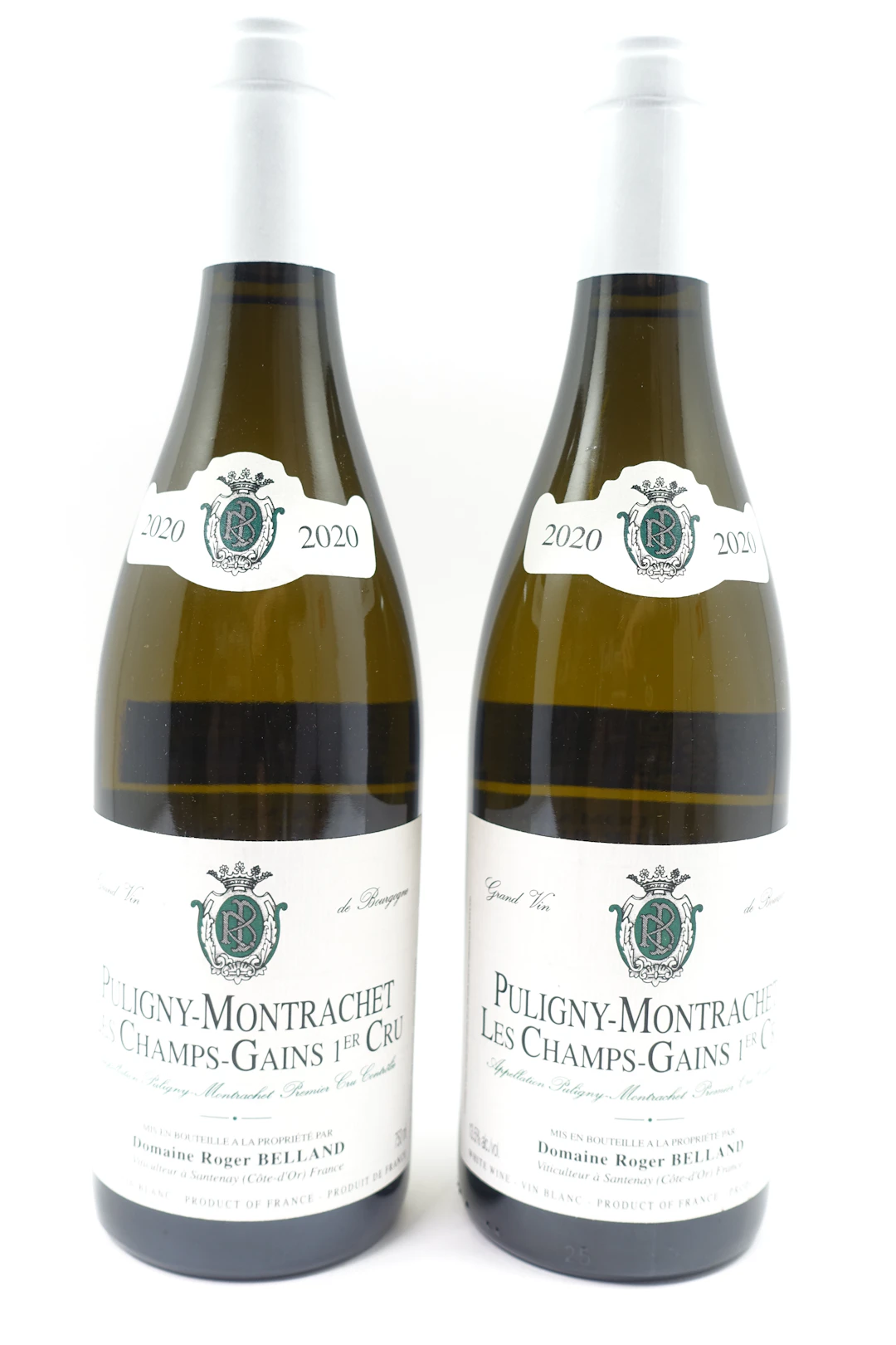 2 bts PULIGNY MONTRACHET 2020 1er Cru Les Champs Gains. Roger Belland