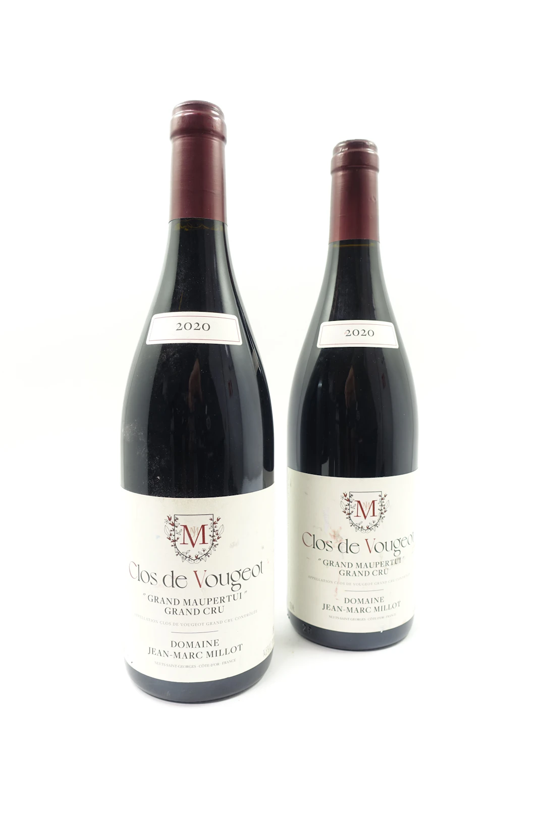 2 bts CLOS DE VOUGEOT 2020 Grand Cru Grand Maupertui. Domaine Jean-Marc Millot