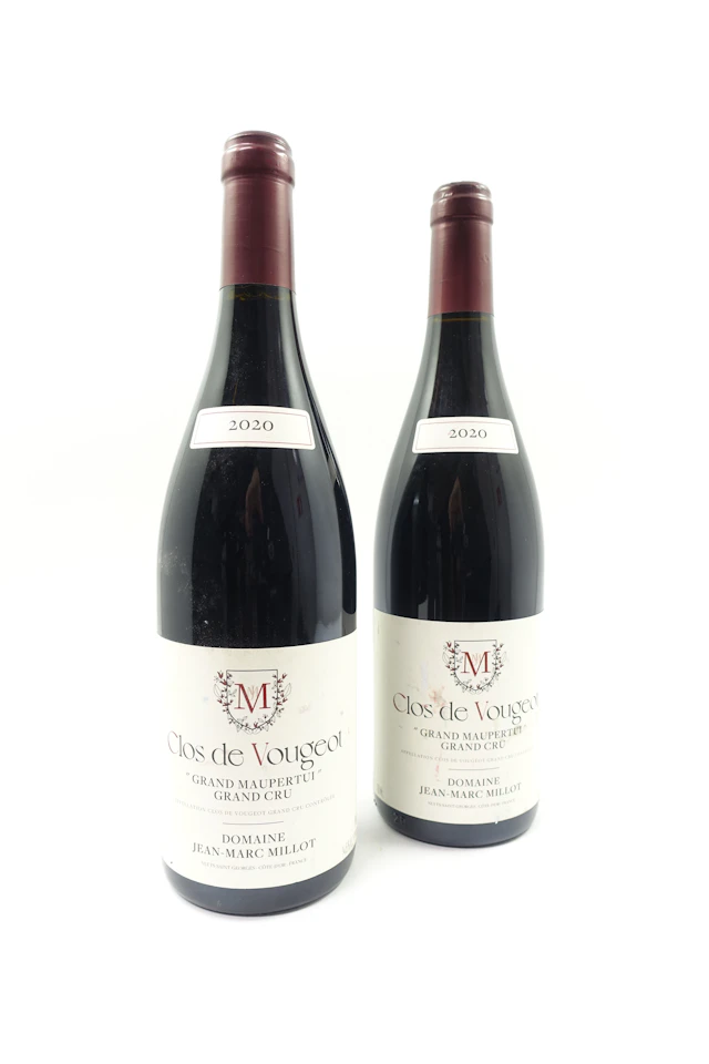 2 bts CLOS DE VOUGEOT 2020 Grand Cru Grand Maupertui. Domaine Jean-Marc Millot