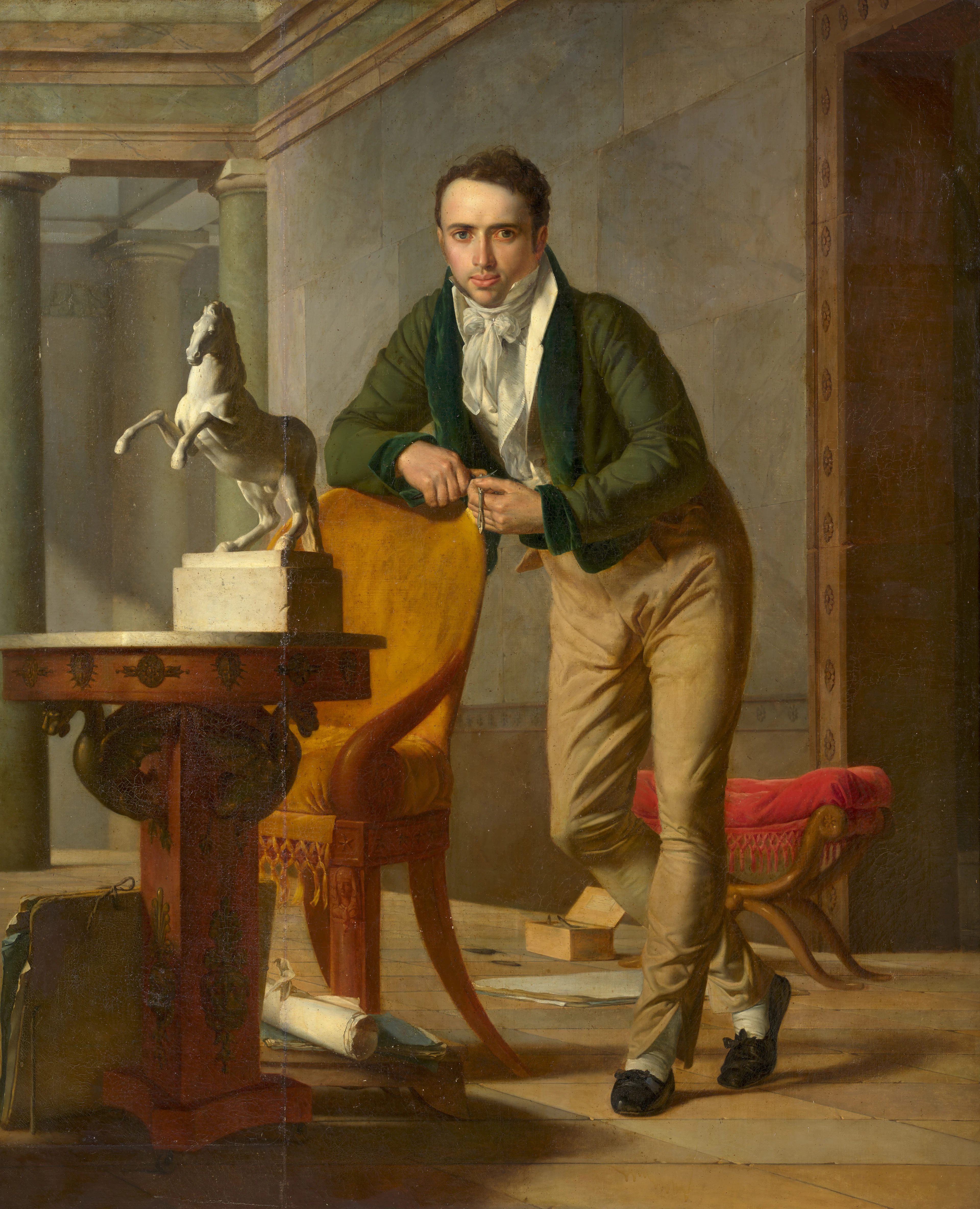 École française vers 1800-1805 Entourage de Jacques-Louis David Portrait