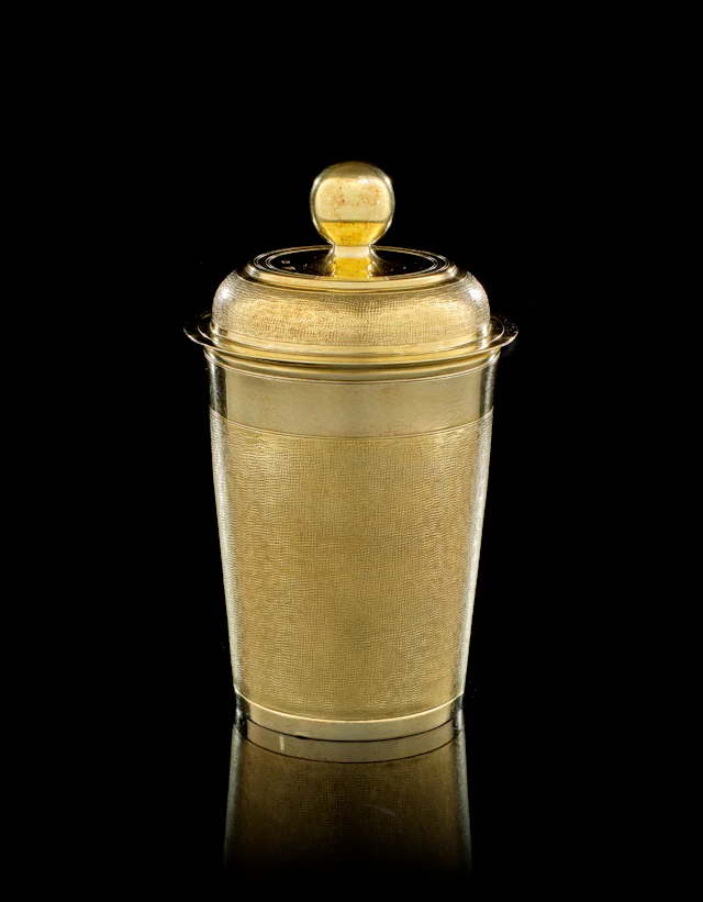 A Swiss silver-gilt snakeskin covered beaker, Heinrich II. Hofmann