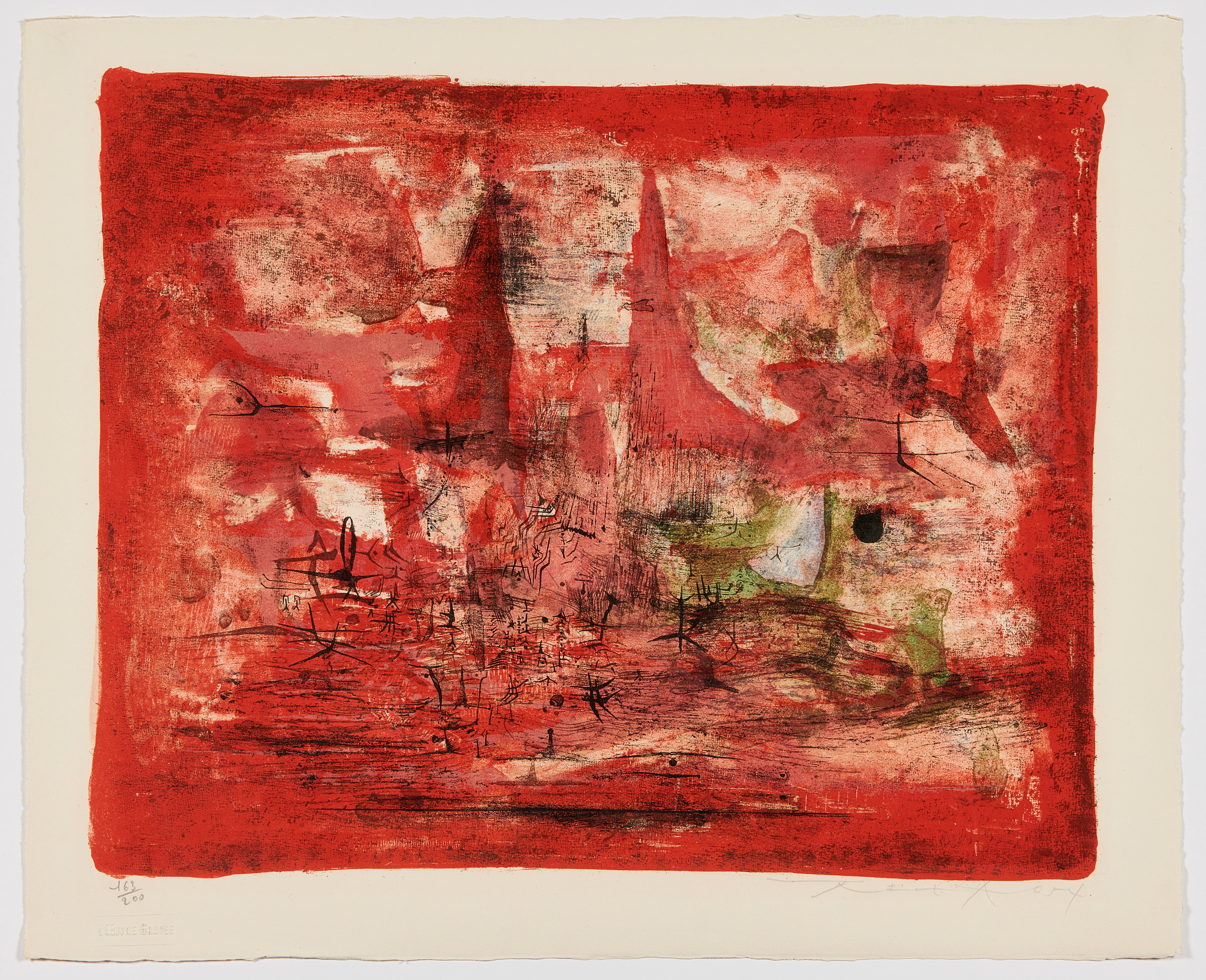 ZAO WOU-KI 1920 - 2013 Embrasement - 1954
