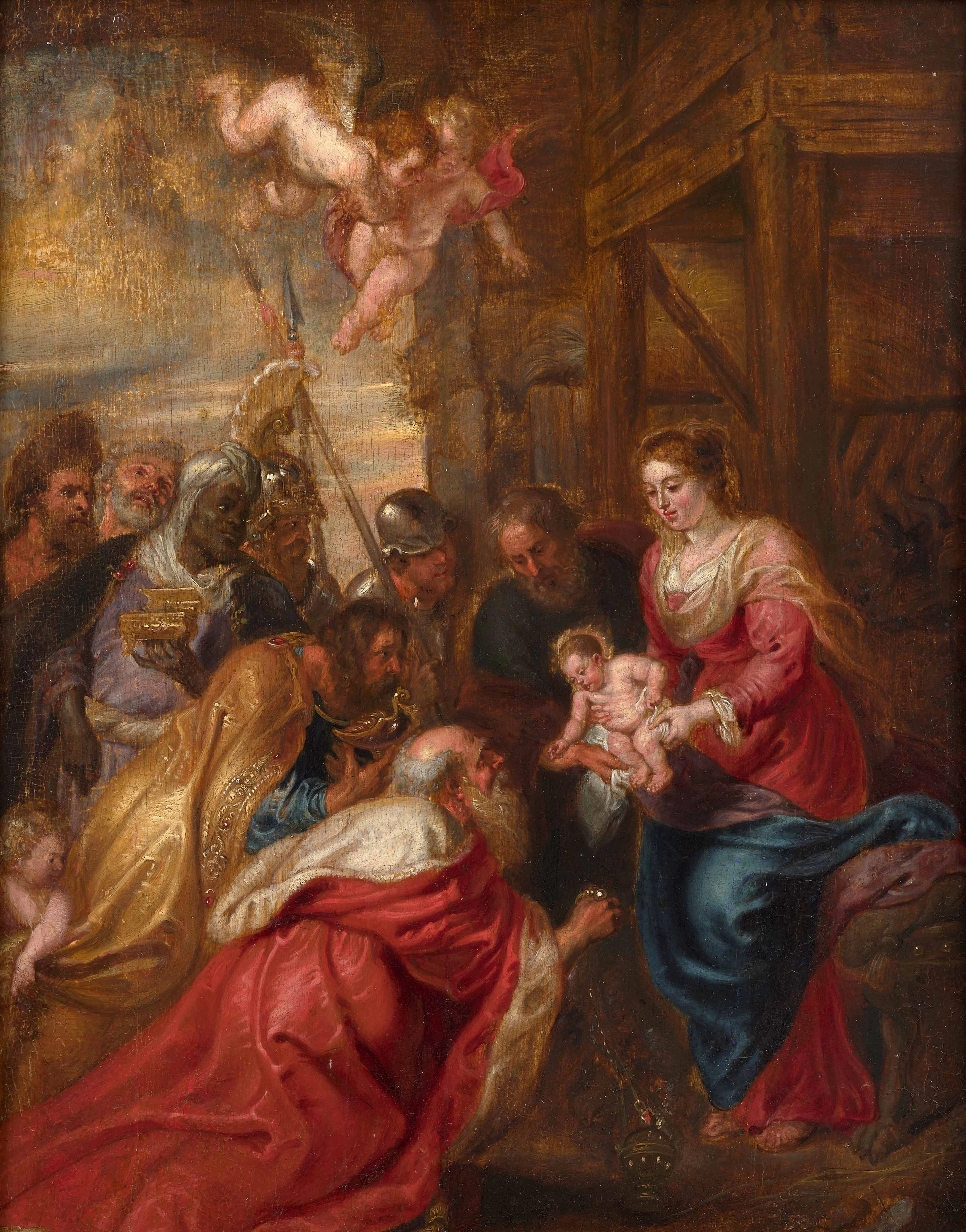 Ecole flamande du XVIIe siècle Atelier de Pierre Paul Rubens L'Adoration