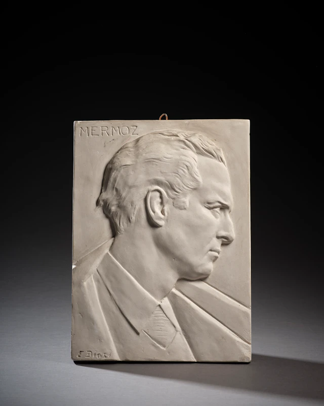 Ernest Charles DIOSI (1881-1937) Portrait de Jean Mermoz de profil