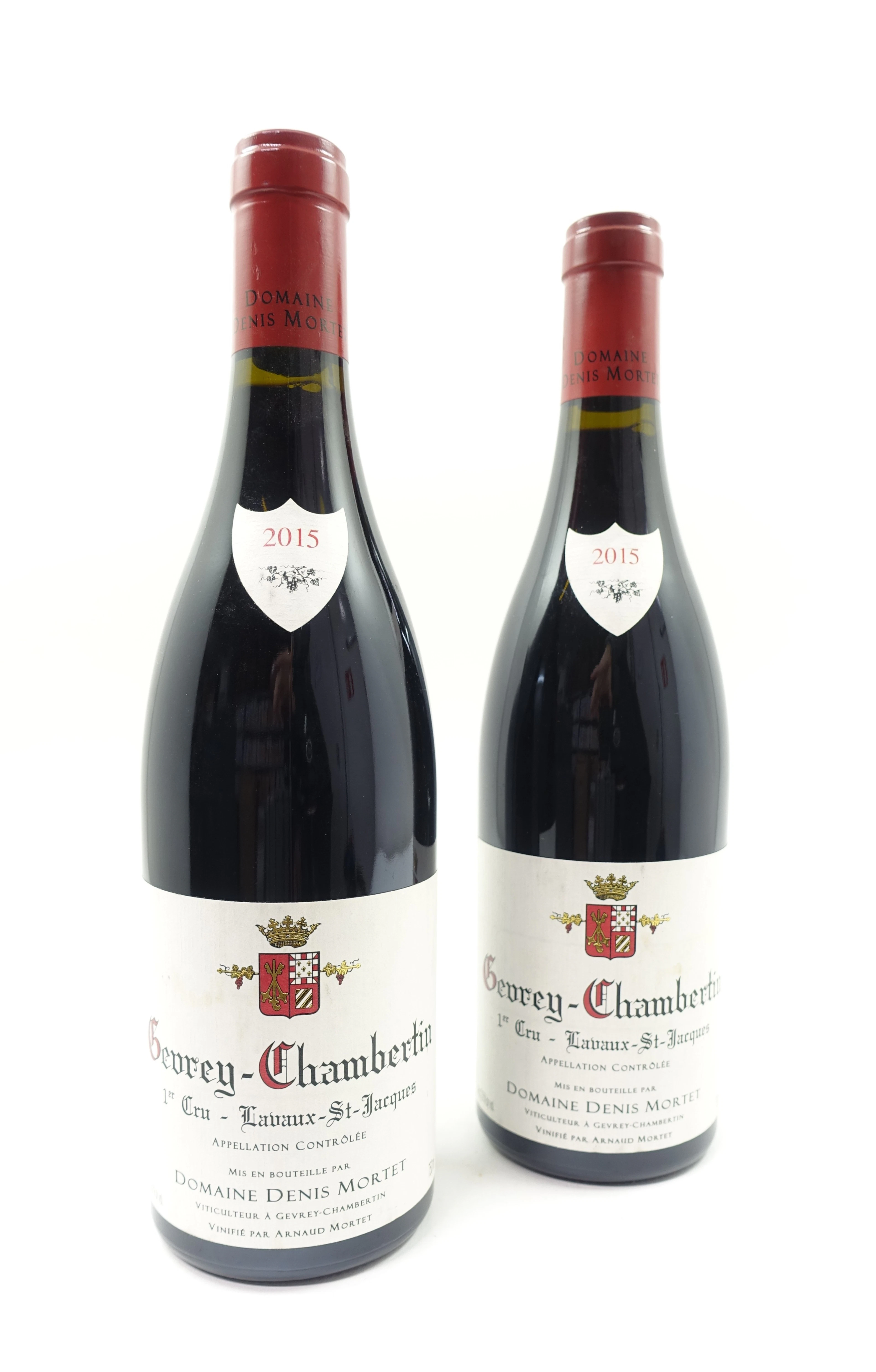 2 bts GEVREY CHAMBERTIN 2015 1er Cru Lavaux Saint Jacques. Domaine Denis Mortet