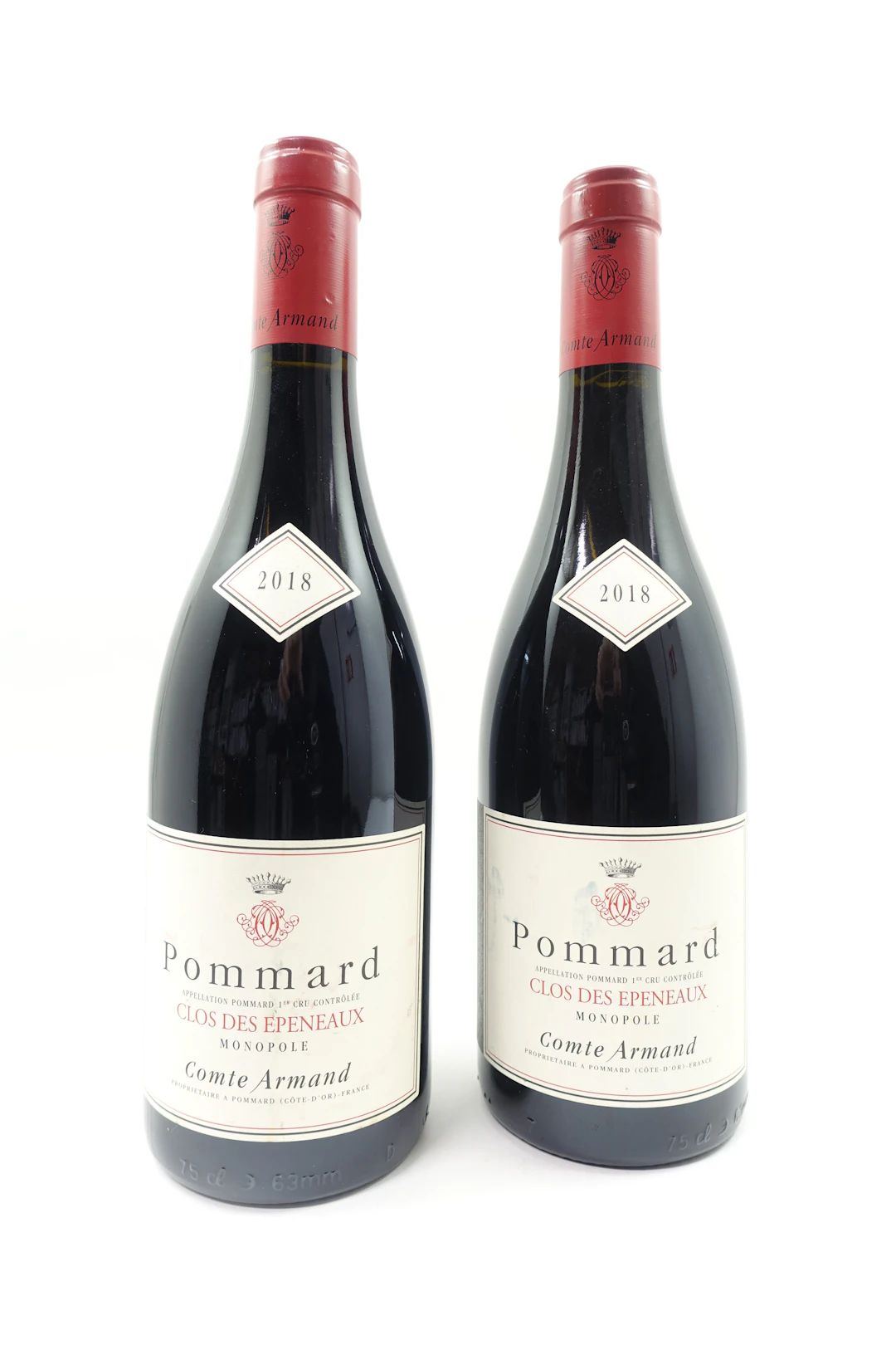 2 bts POMMARD 2018 1er Cru Clos des Epeneaux. Comte Armand