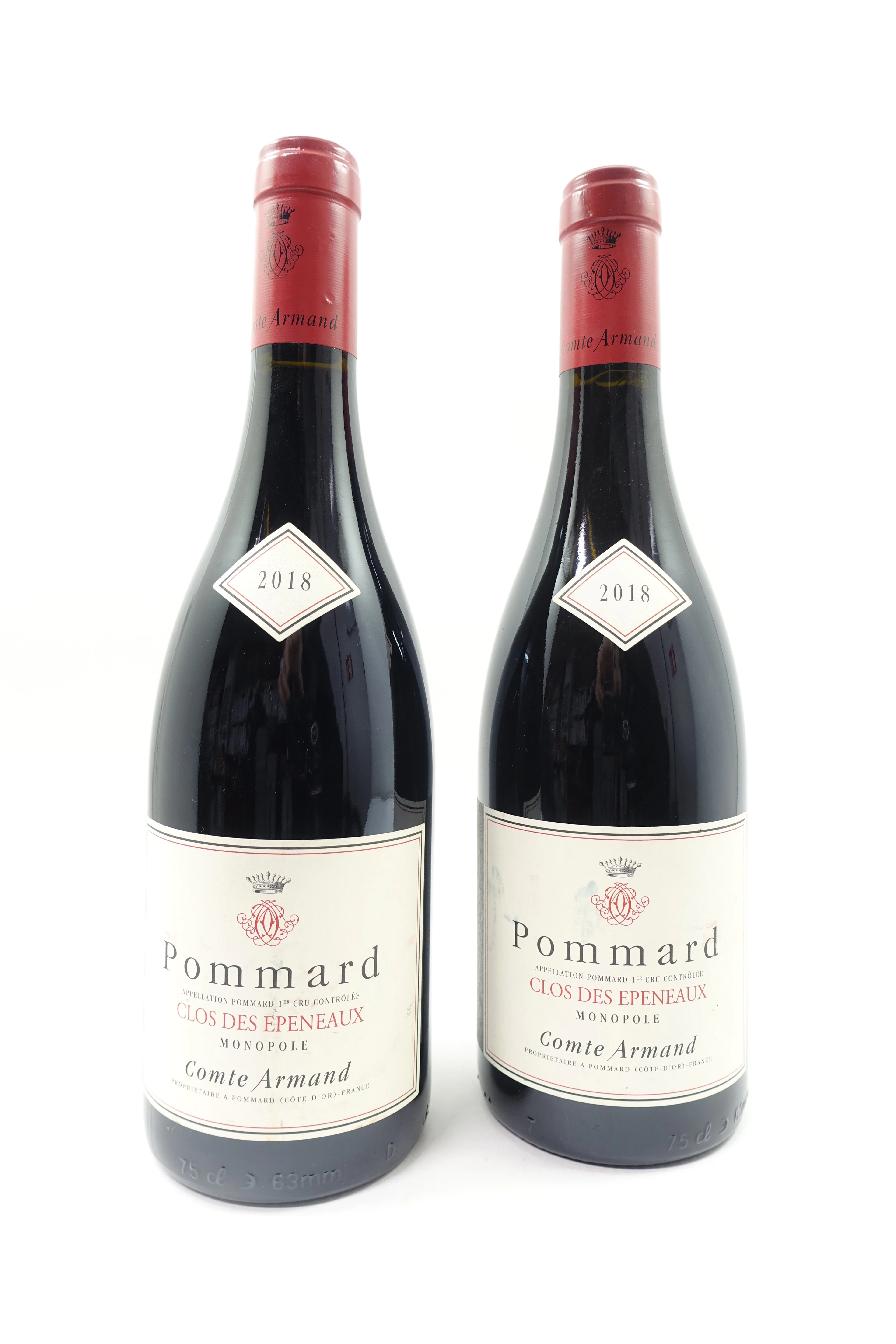 2 bts POMMARD 2018 1er Cru Clos des Epeneaux. Comte Armand