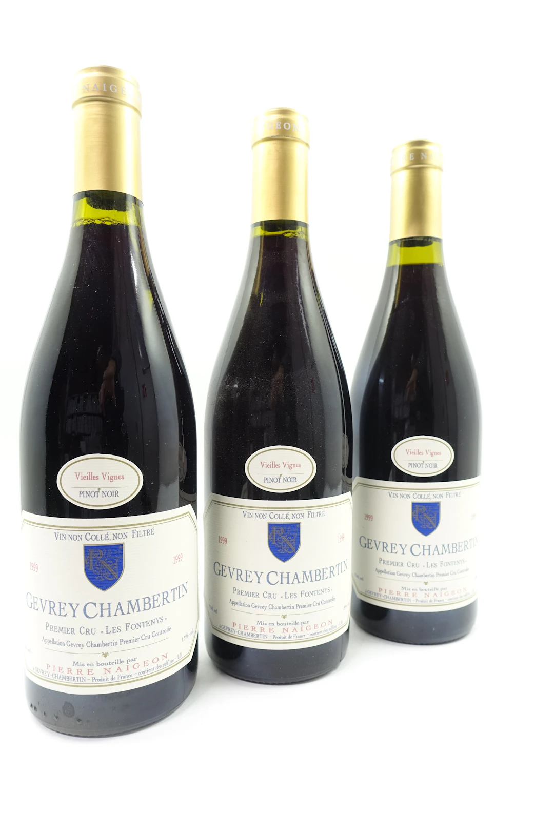 6 bts GEVREY CHAMBERTIN 1999 1er Cru Les Fontenys Vieilles Vignes.