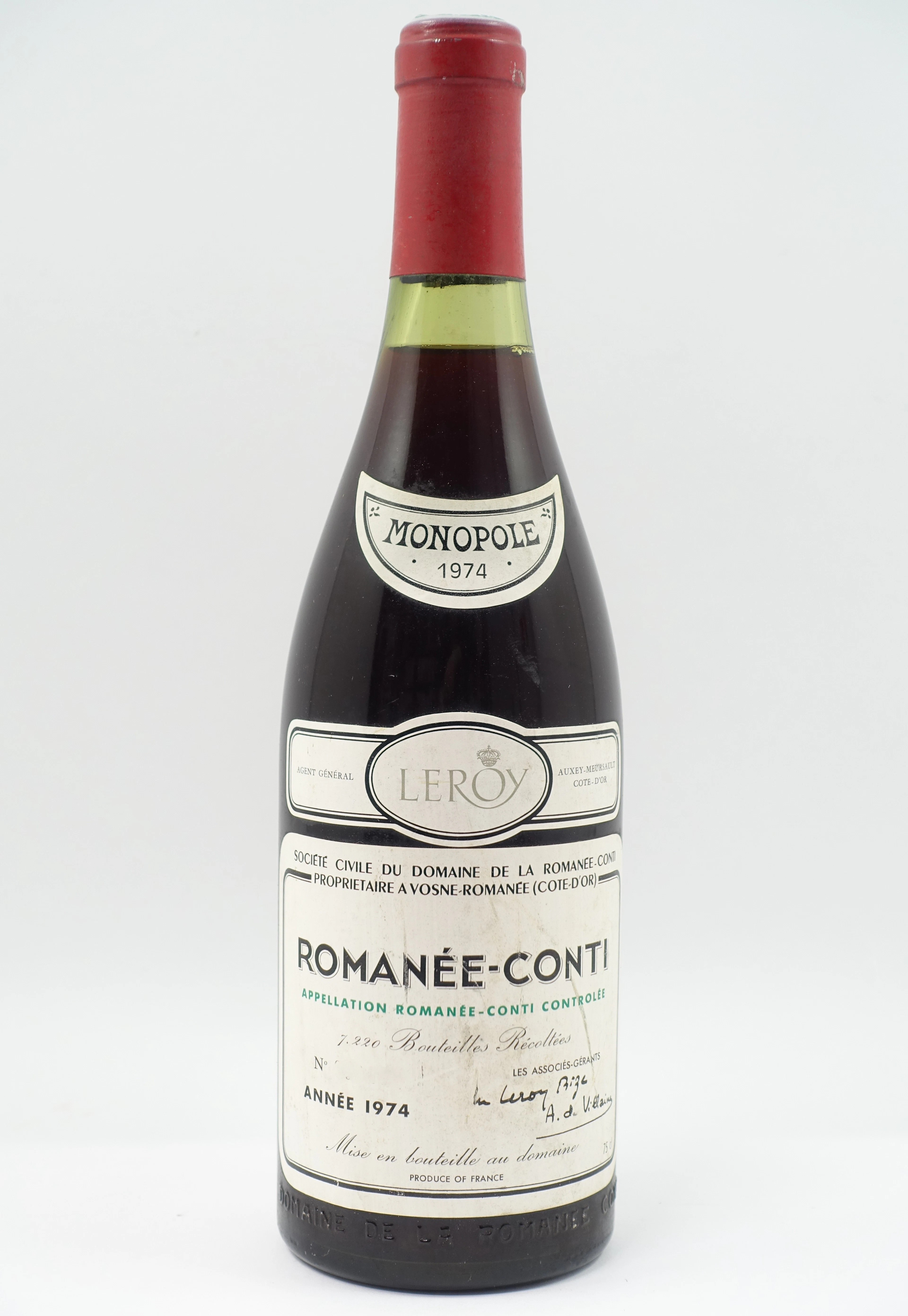 1 bt ROMANEE CONTI 1974 Grand Cru. Domaine de la Romanée Conti