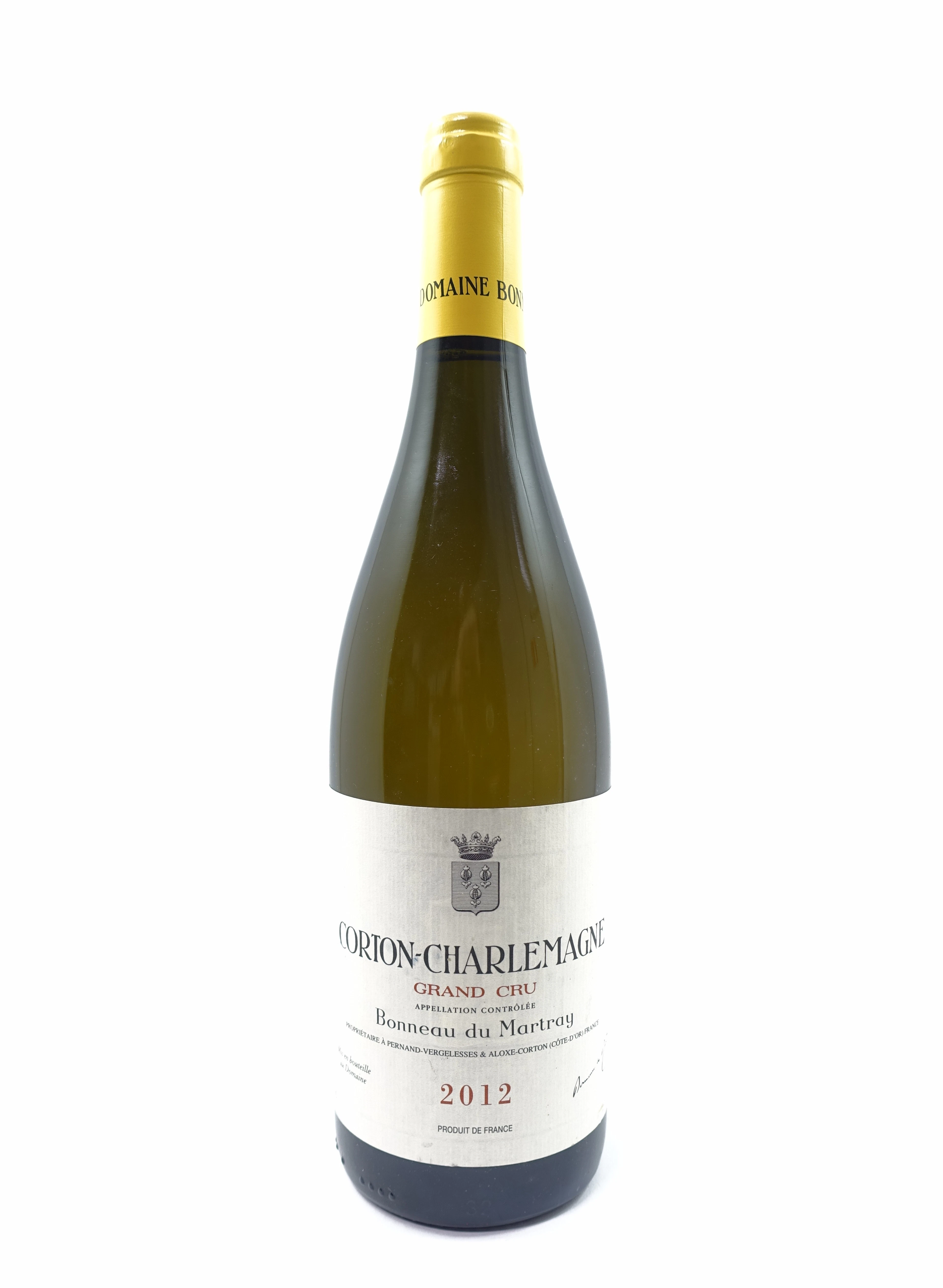 1 bt CORTON CHARLEMAGNE 2012 Grand Cru. Bonneau du Martray