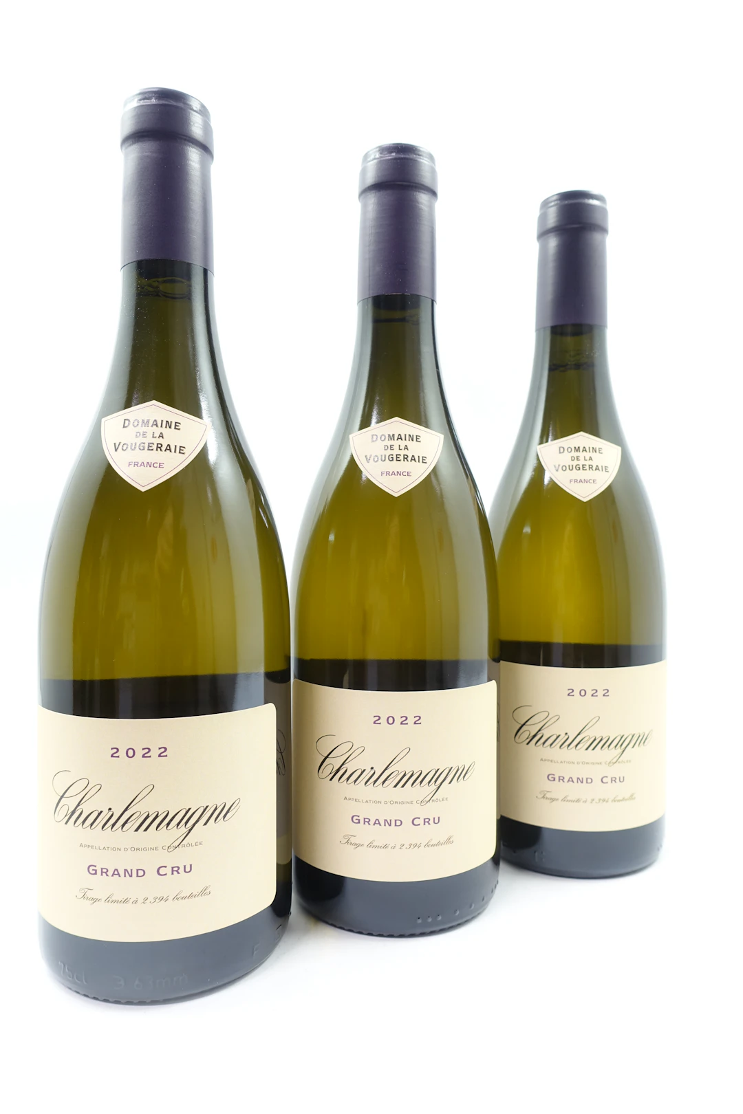 3 bts CORTON CHARLEMAGNE 2022 Grand Cru. Domaine de la Vougeraie