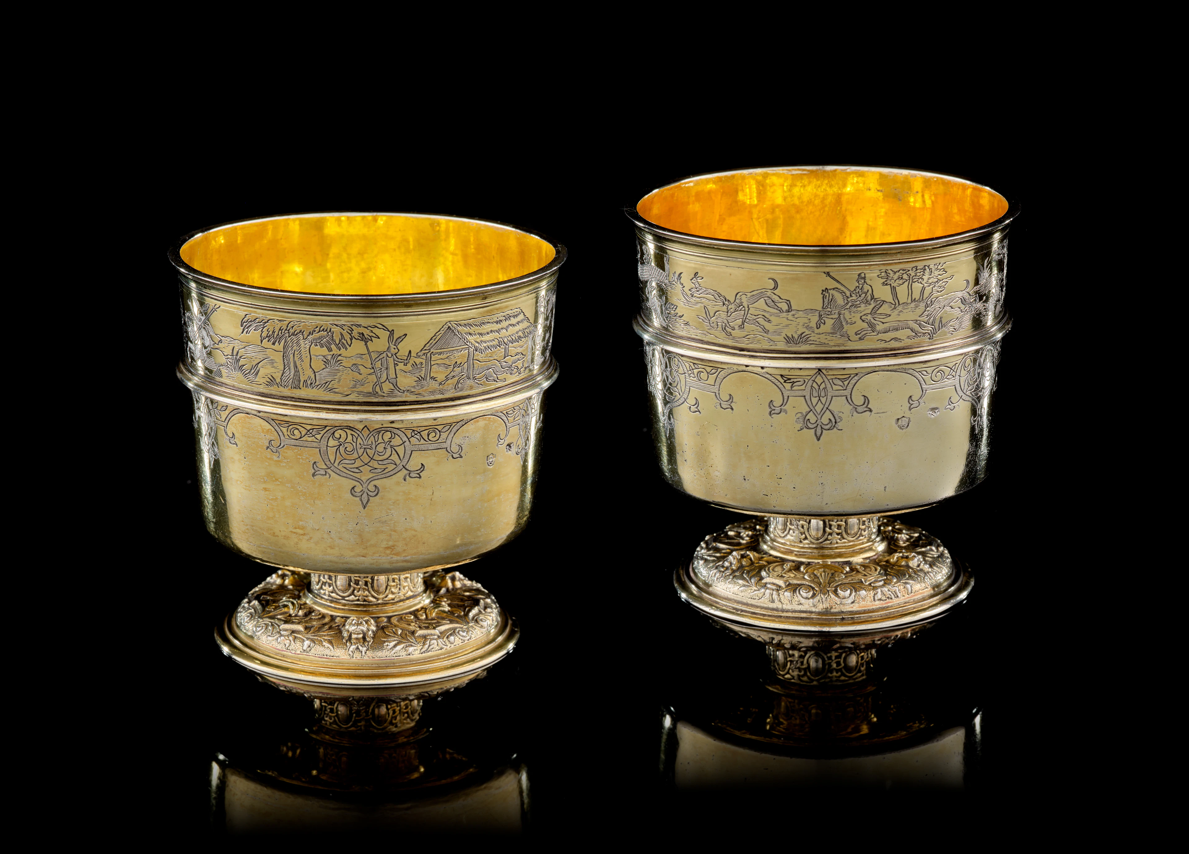 Two German silver-gilt beakers, Gaspar Widmann, Nuremberg, circa 1565