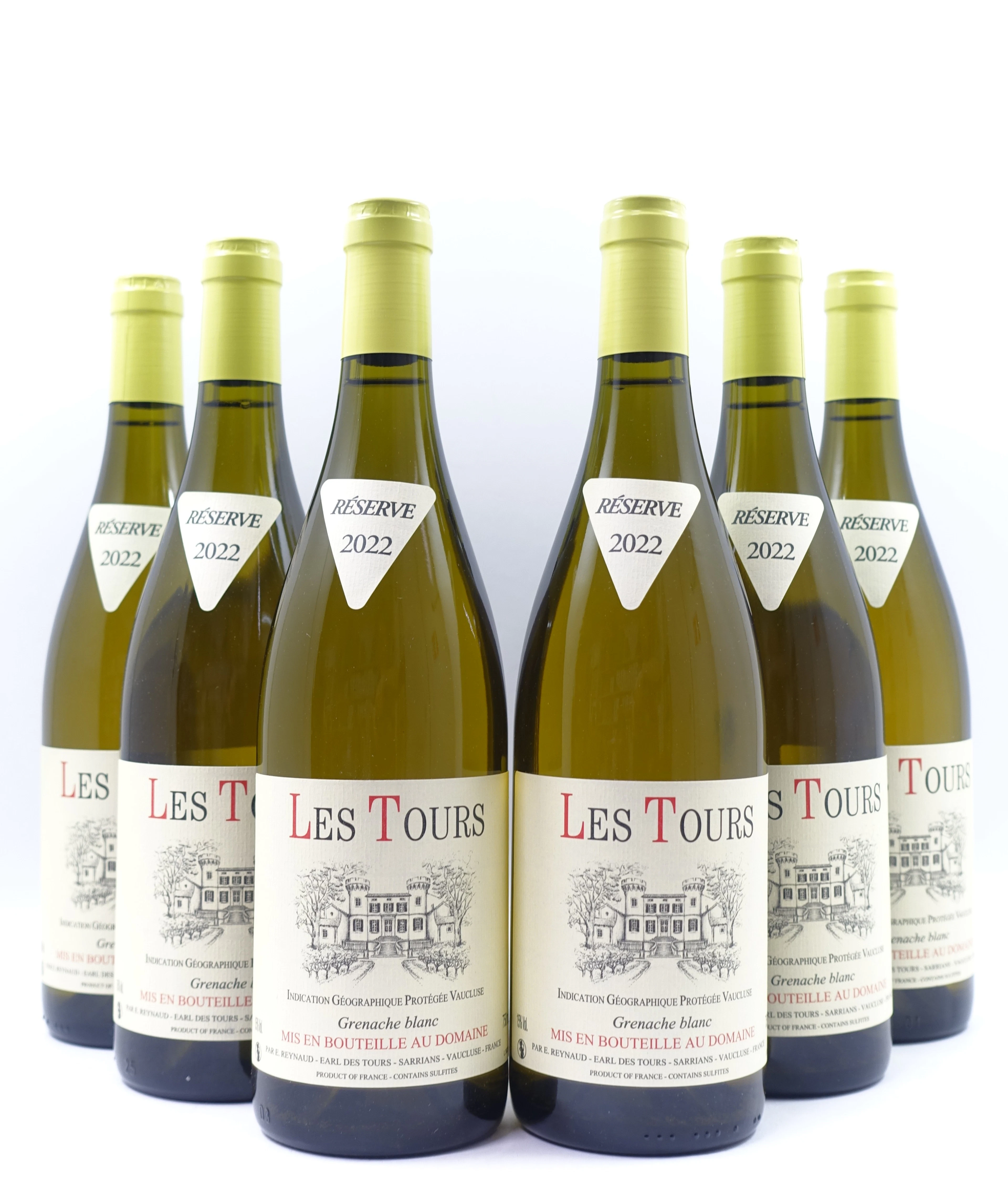 6 bts IGP VAUCLUSE 2022 (blanc) Grenache Blancs. Les Tours. Emmanuel Reynaud