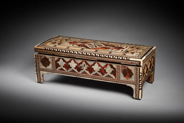 A Fine Ottoman Mother-of-Pearl, Tortoiseshell and Bone-Veneered Penbox