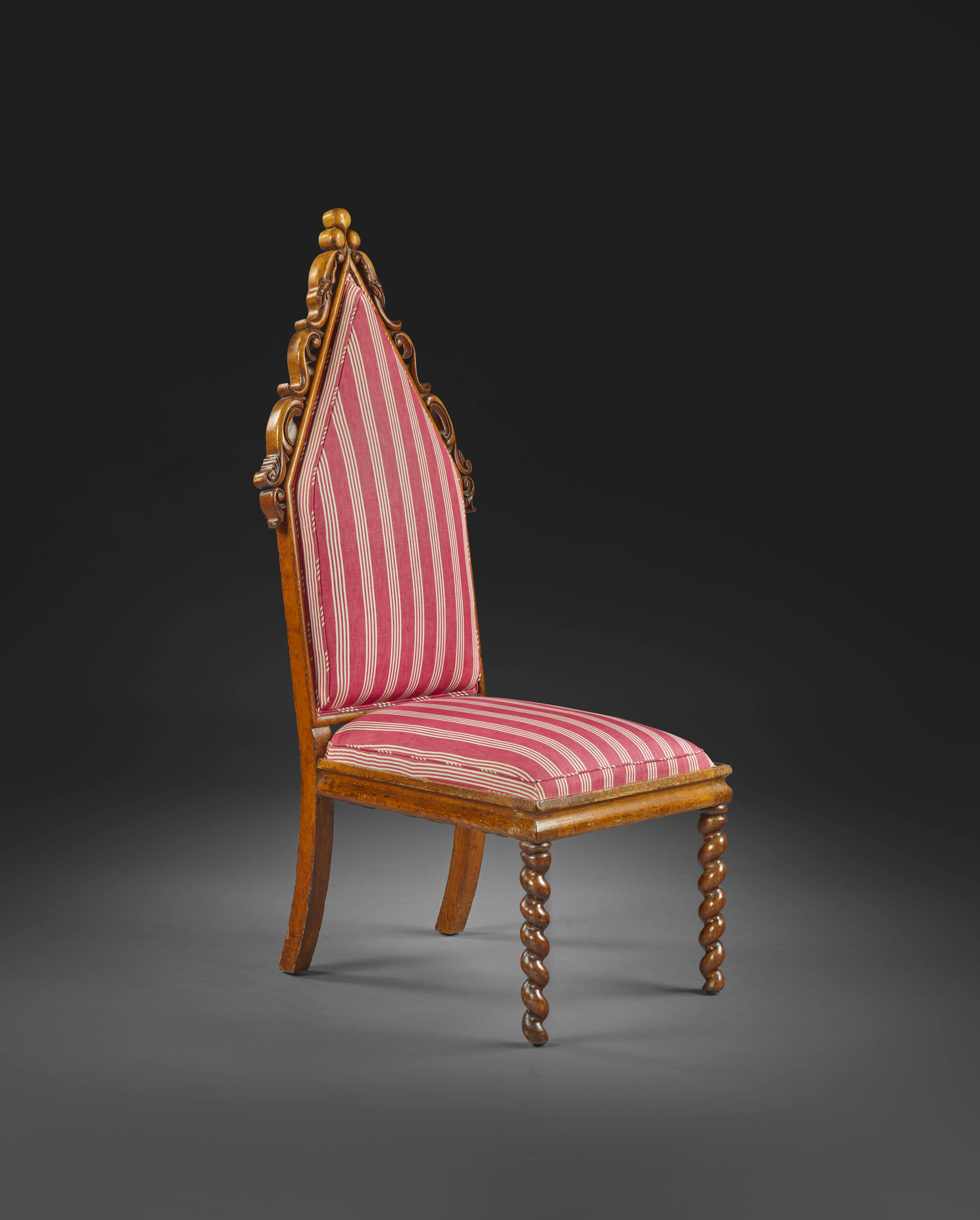CHAISE NÉOGOTHIQUE, TRAVAIL ANGLAIS D'ÉPOQUE VICTORIENNE