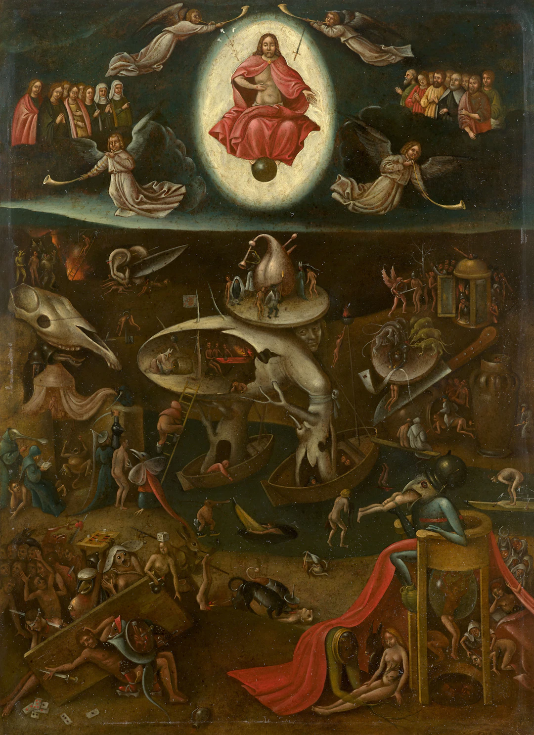 Ecole allemande du XVIIe siècle D'après Hieronymus Bosch Le Jugement dernier