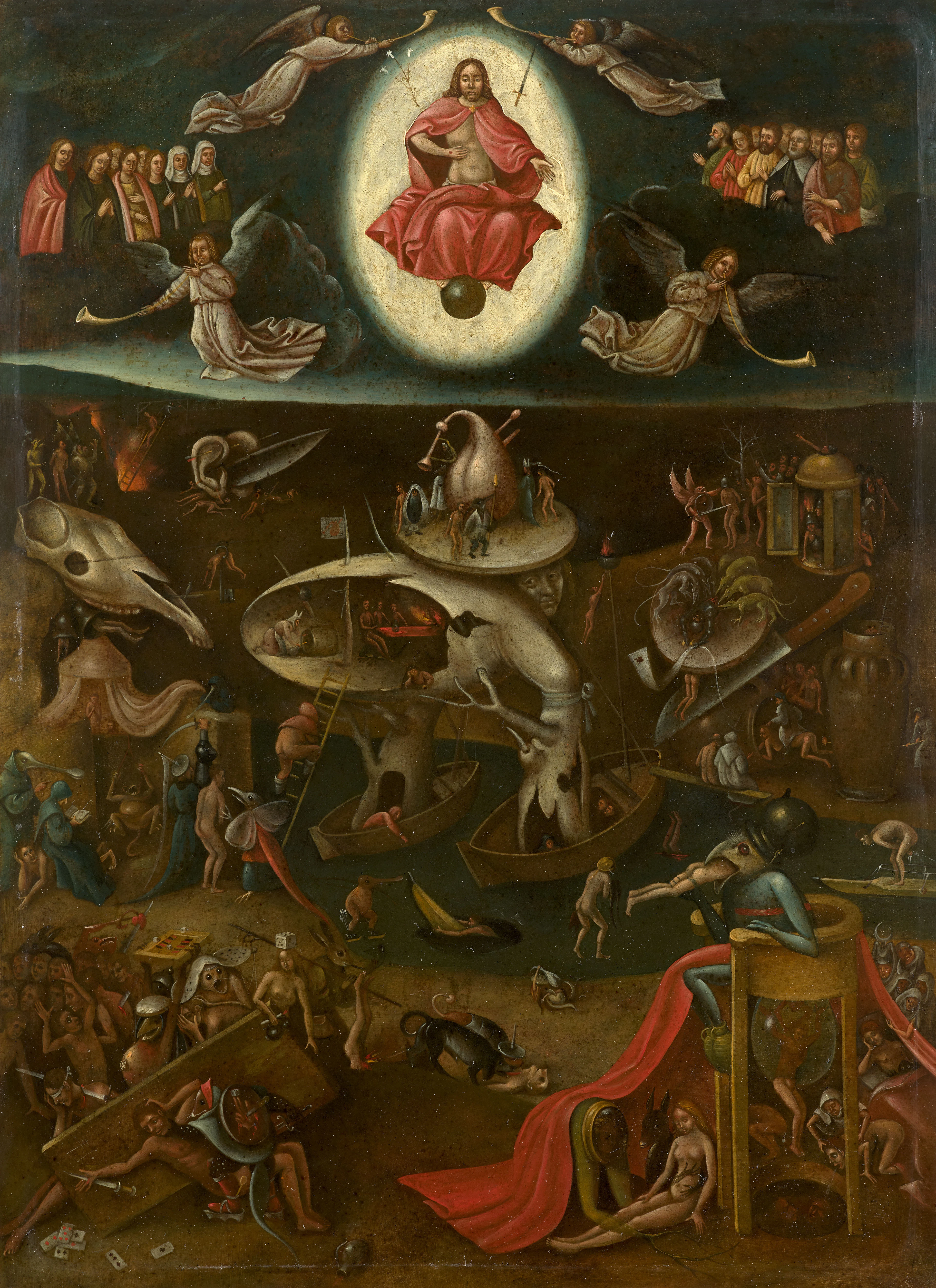 Ecole allemande du XVIIe siècle D'après Hieronymus Bosch Le Jugement dernier