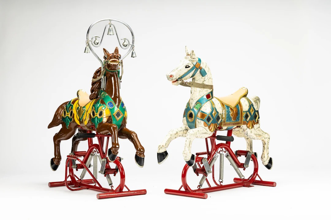 Pair of fairground carousel horses No reserve