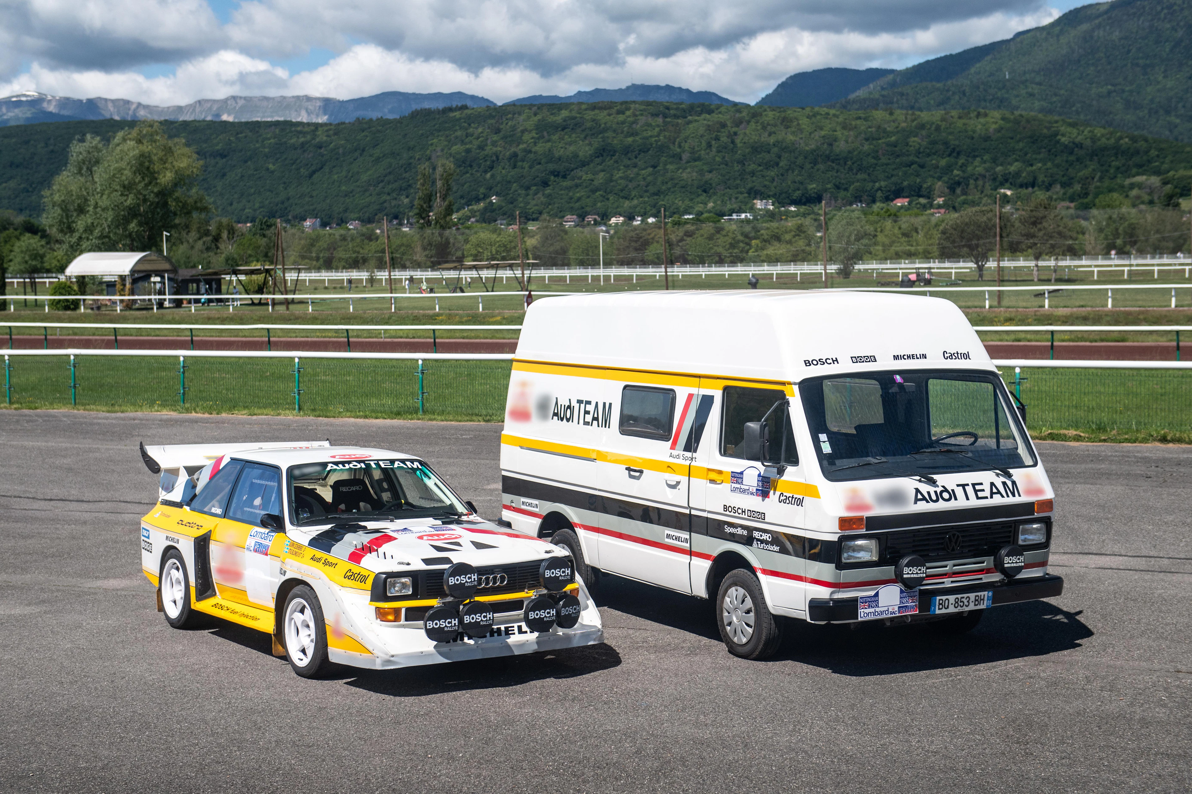 1986 Audi Quattro Sport S1-E2 reconstitution and 1988 Volkswagen LT
