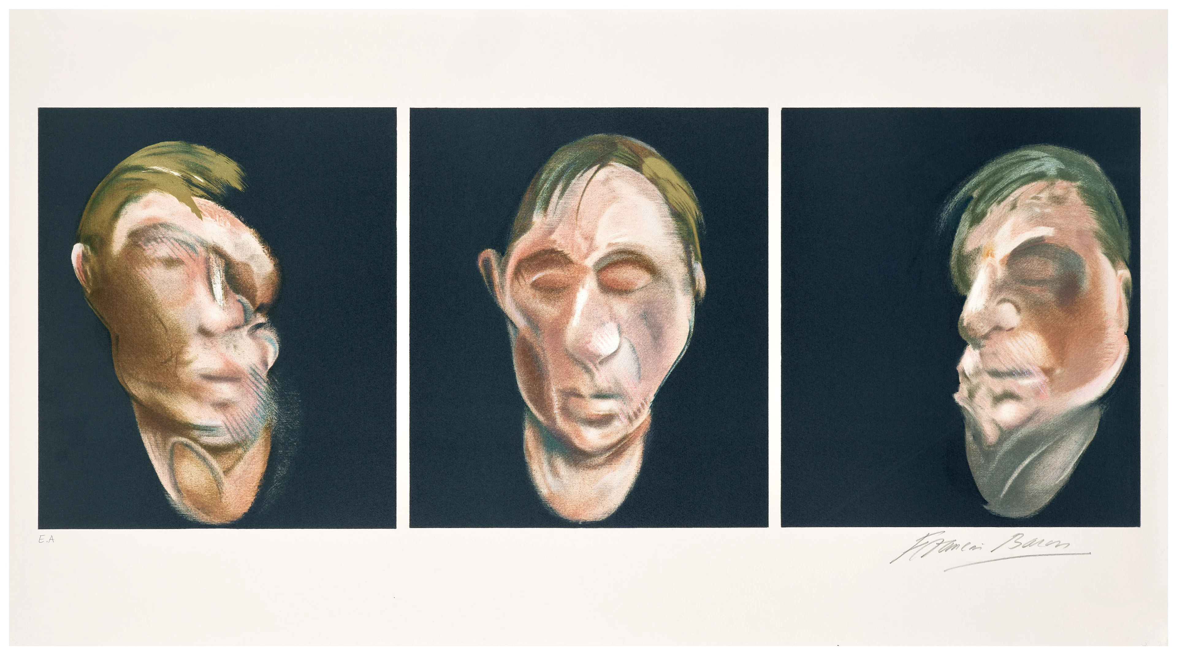 Francis BACON 1909 - 1992 Trois études pour un autoportrait - 1990