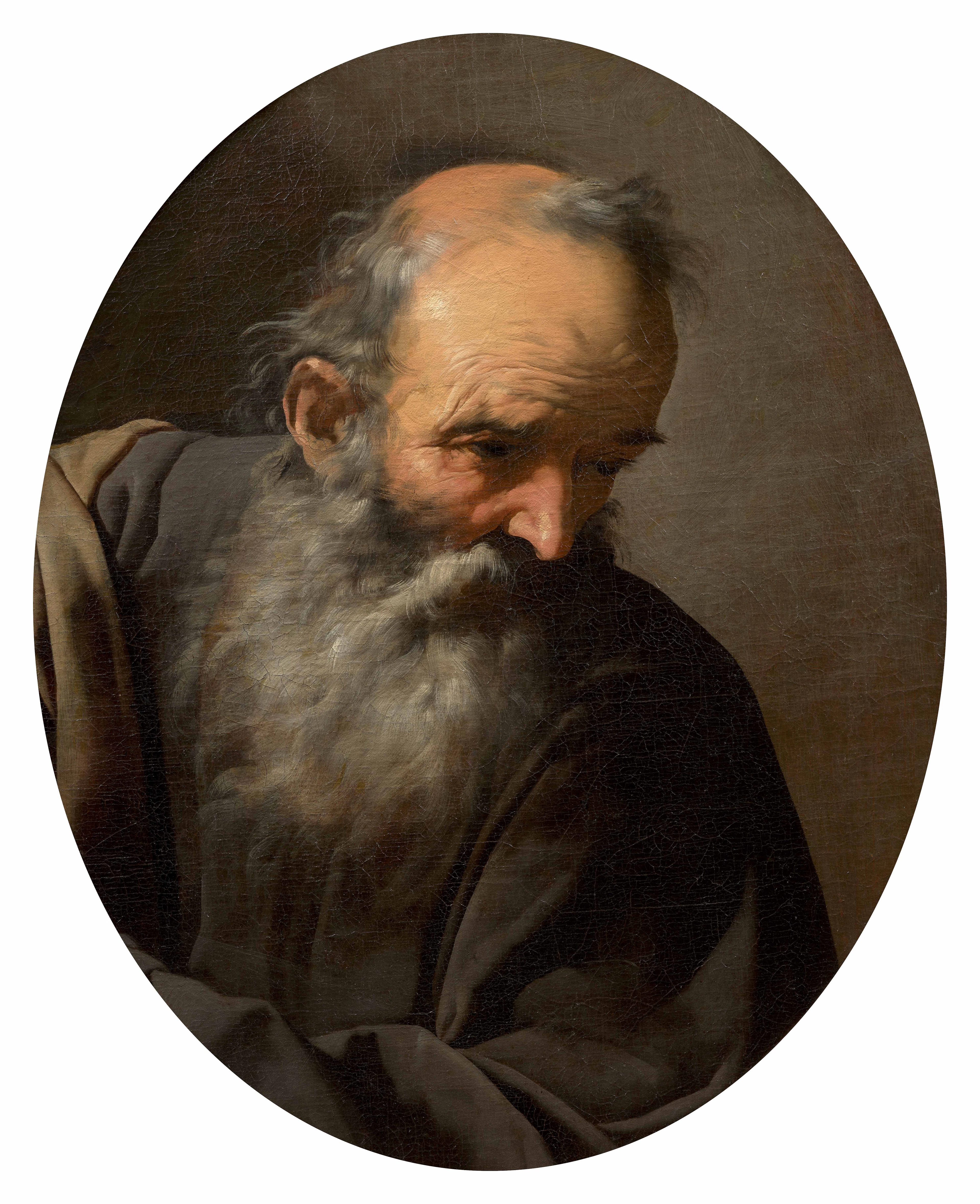 - Etude de tête d’homme barbu, probablement saint Pierre