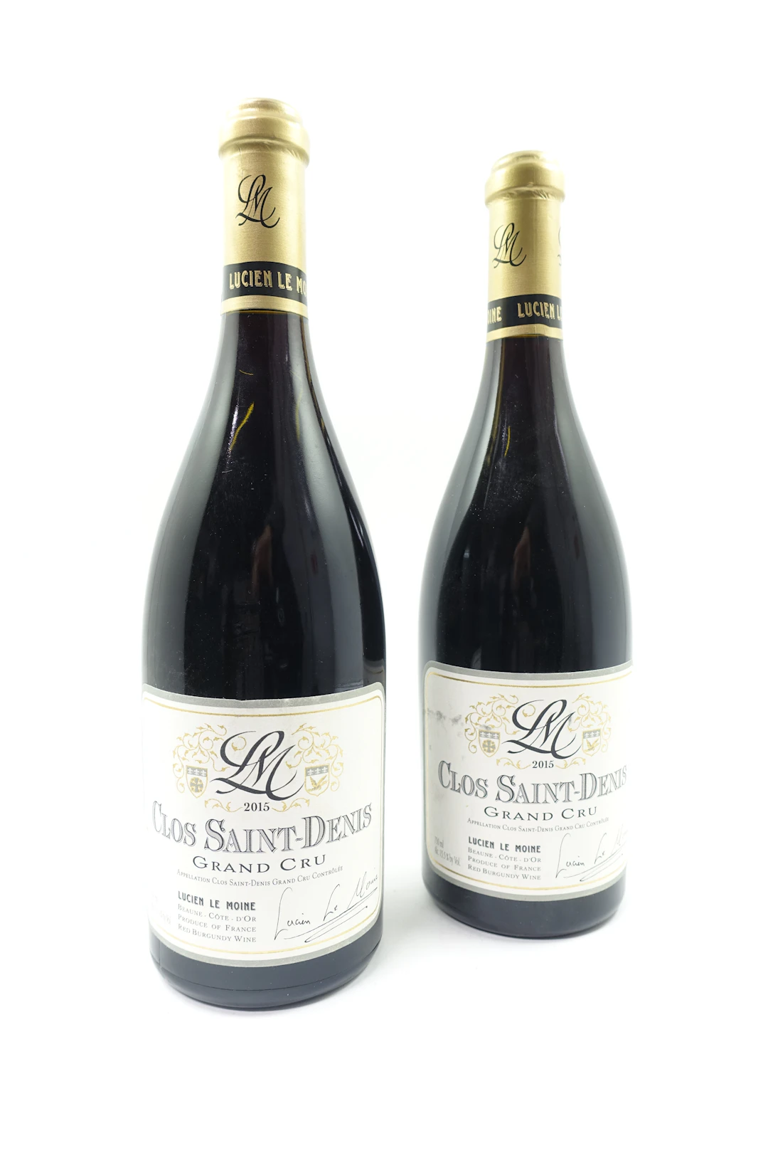 2 bts CLOS SAINT DENIS 2015 Grand Cru. Lucien Le Moine