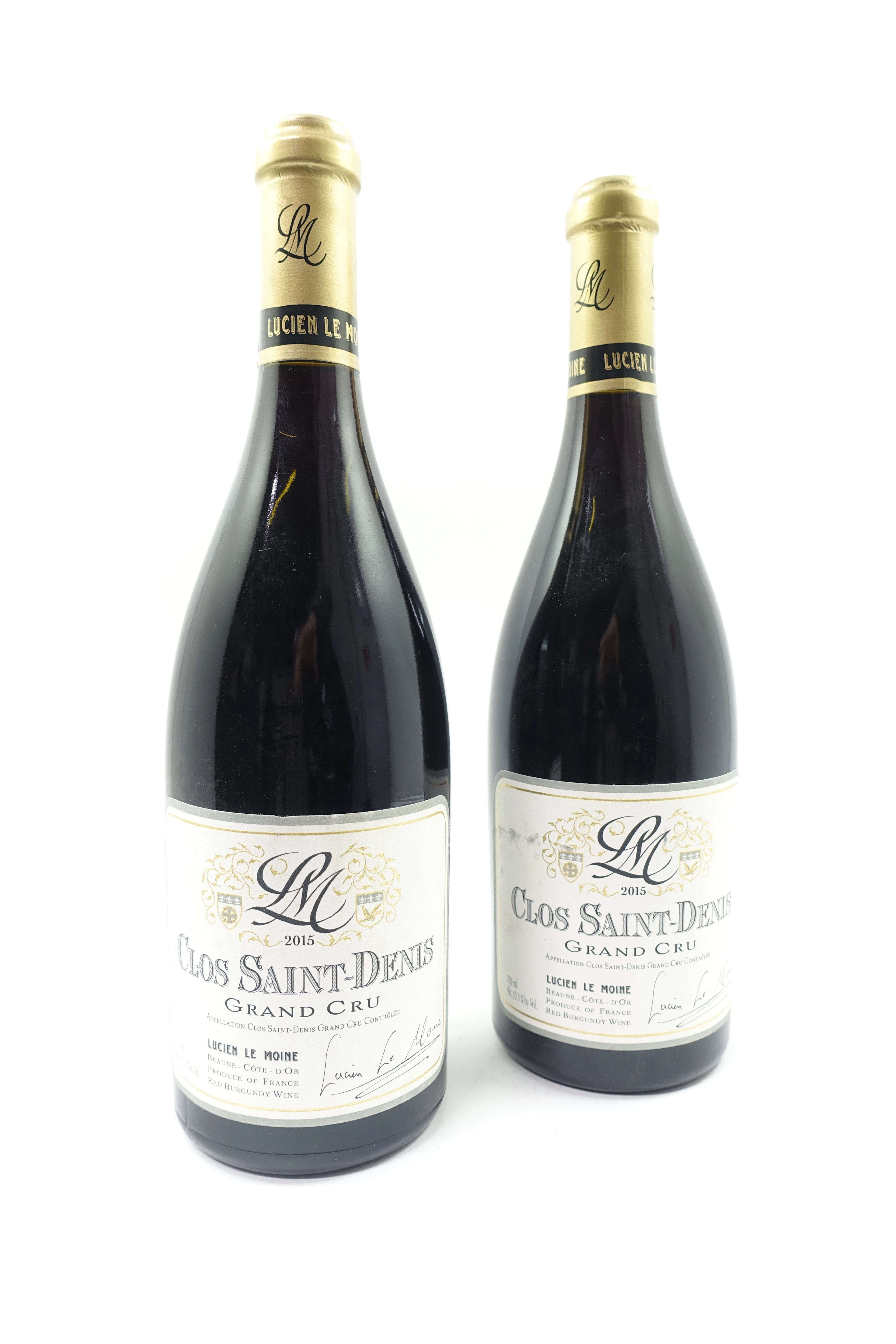 2 bts CLOS SAINT DENIS 2015 Grand Cru. Lucien Le Moine