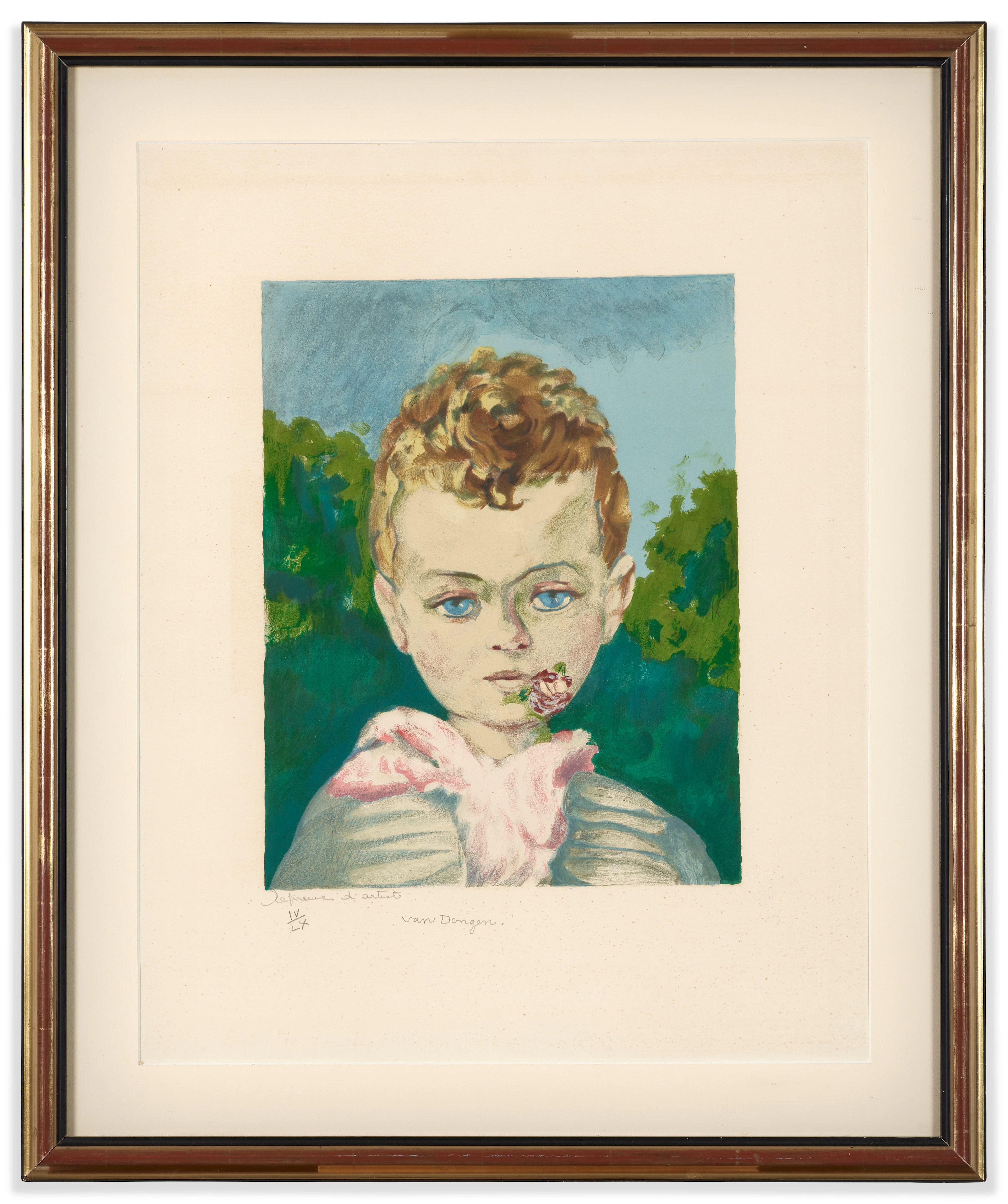 Kees VAN DONGEN (D'après) Jean-Marie with a flower in his mouth - circa 1950