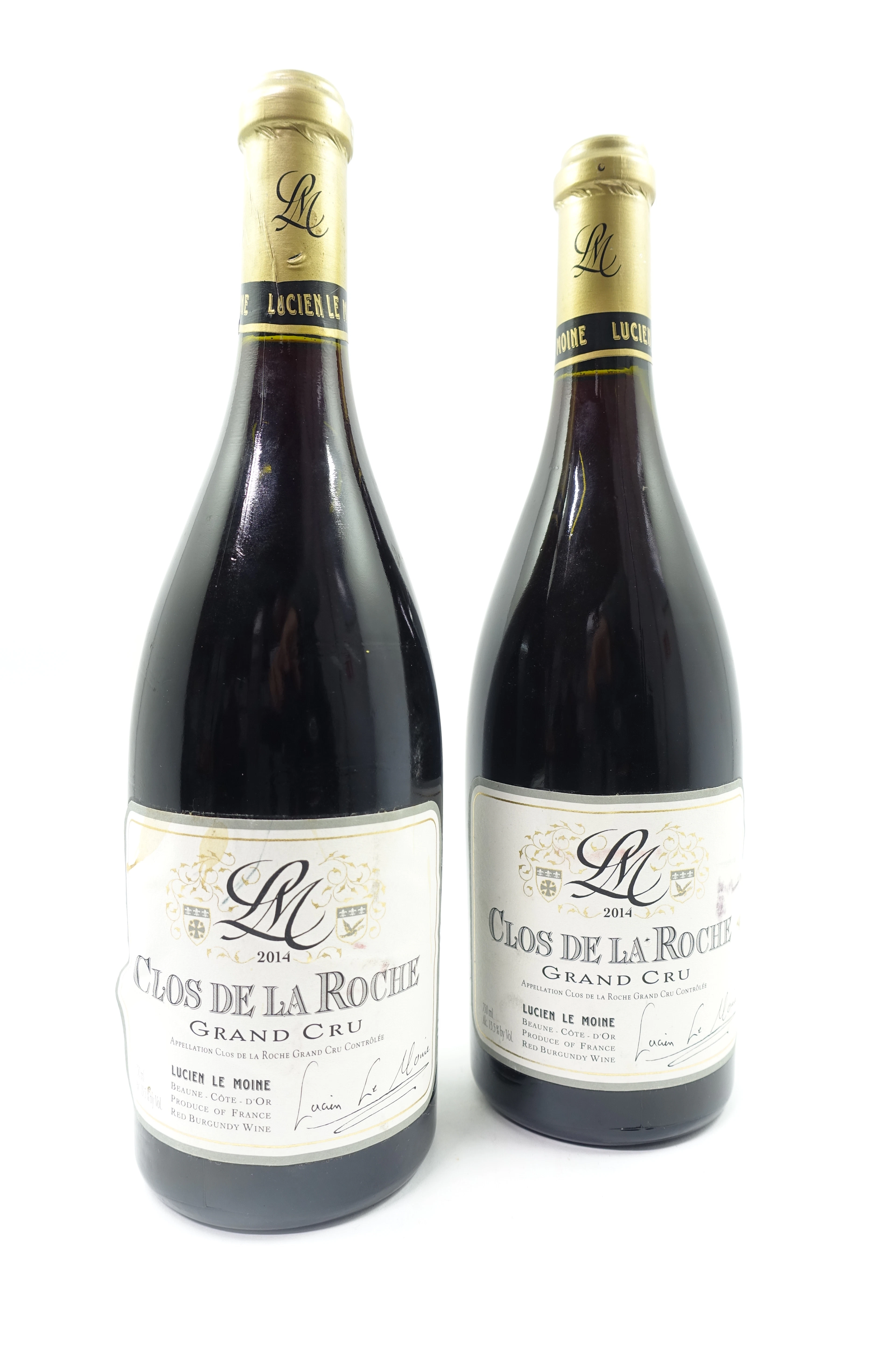 2 bts CLOS DE LA ROCHE 2014 Grand Cru. Lucien Le Moine