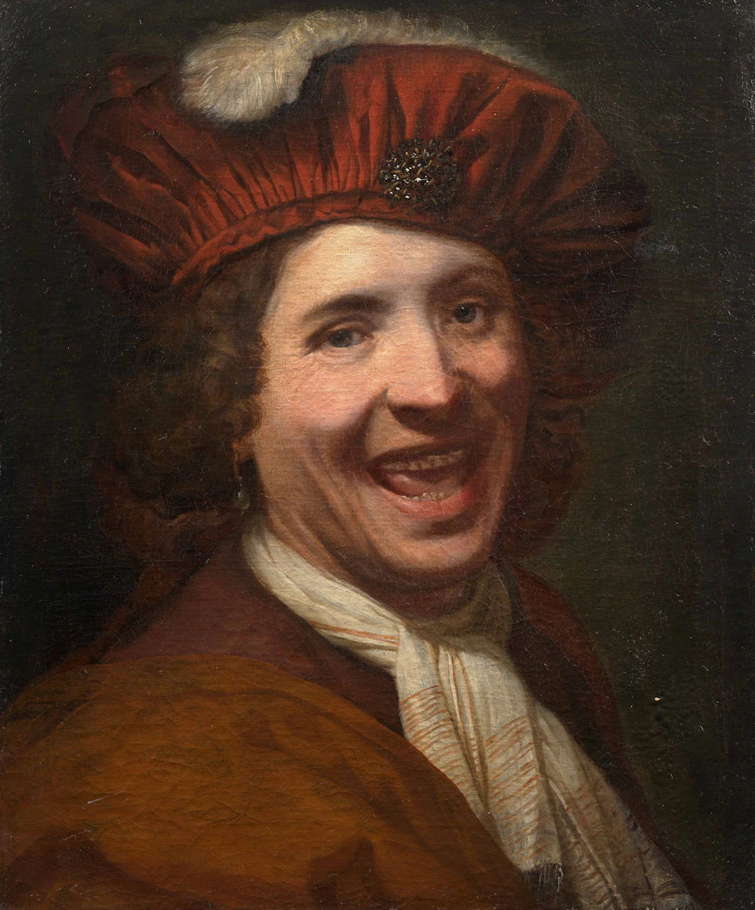 Jan TILIUS Geffen, 1653 - Londres, vers 1694 Homme riant au chapeau