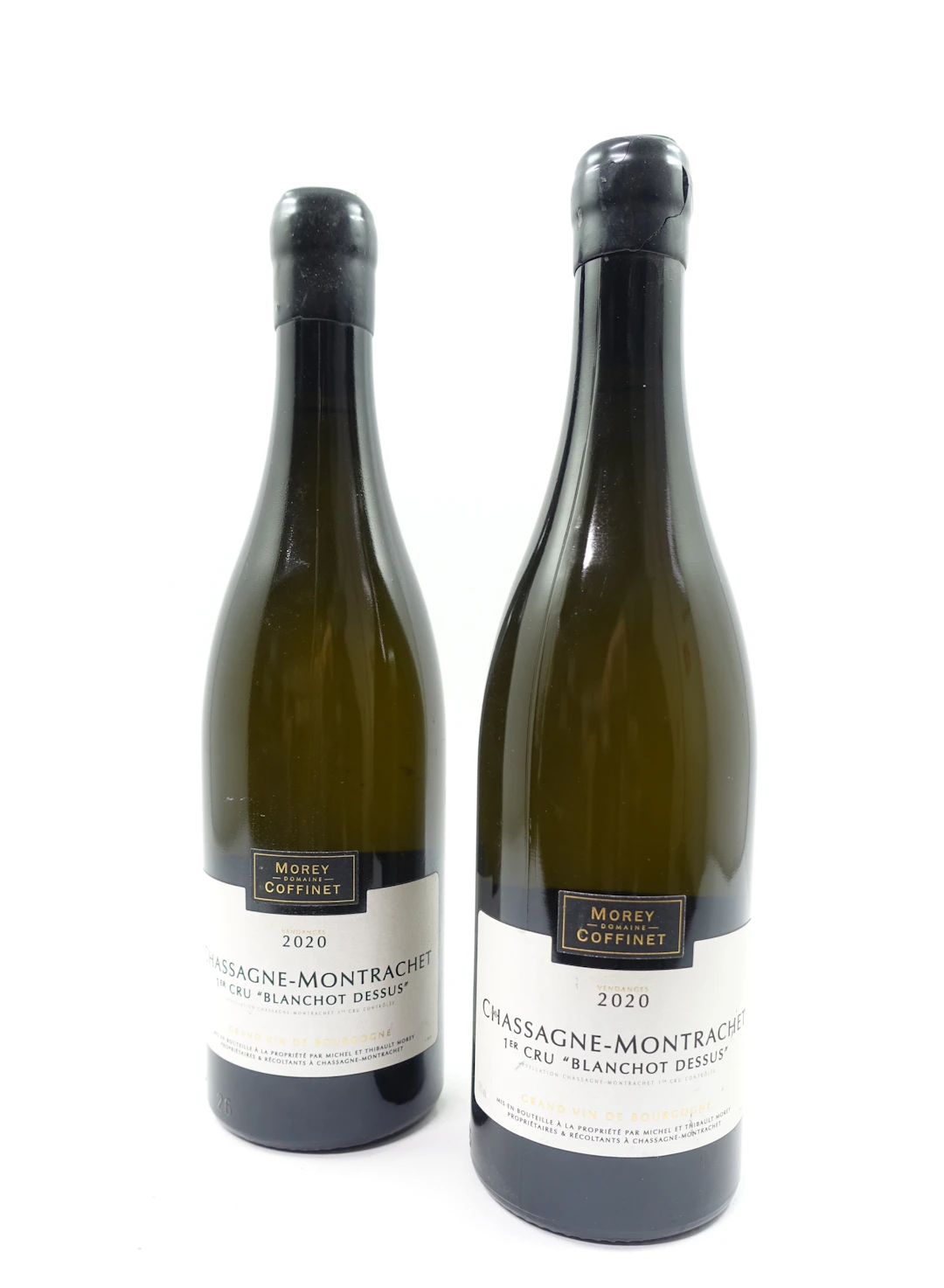 2 bts CHASSAGNE MONTRACHET 2020 (blanc) 1er Cru Blanchot Dessus. Domaine