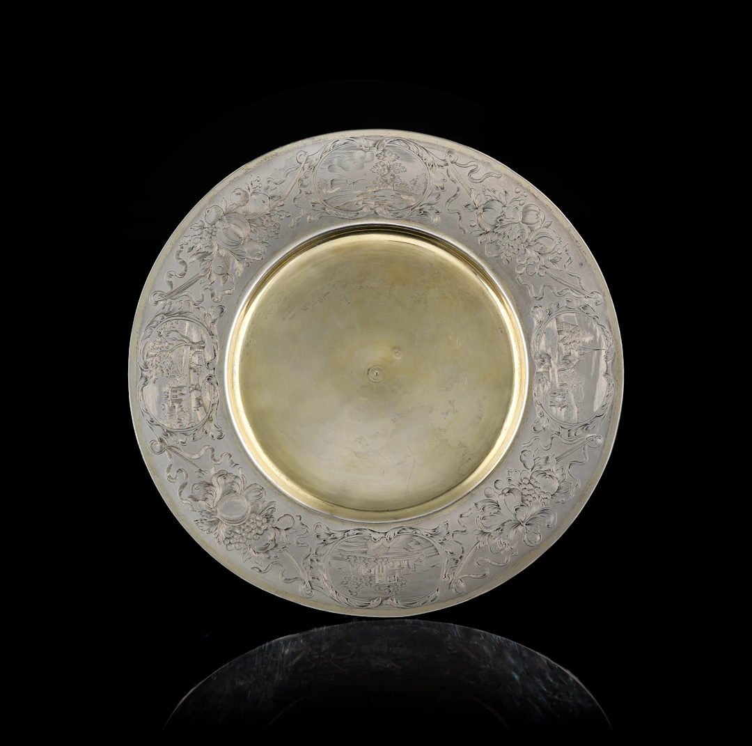 A German parcel-gilt silver plate, Johann Conrad Treffler, Augsburg