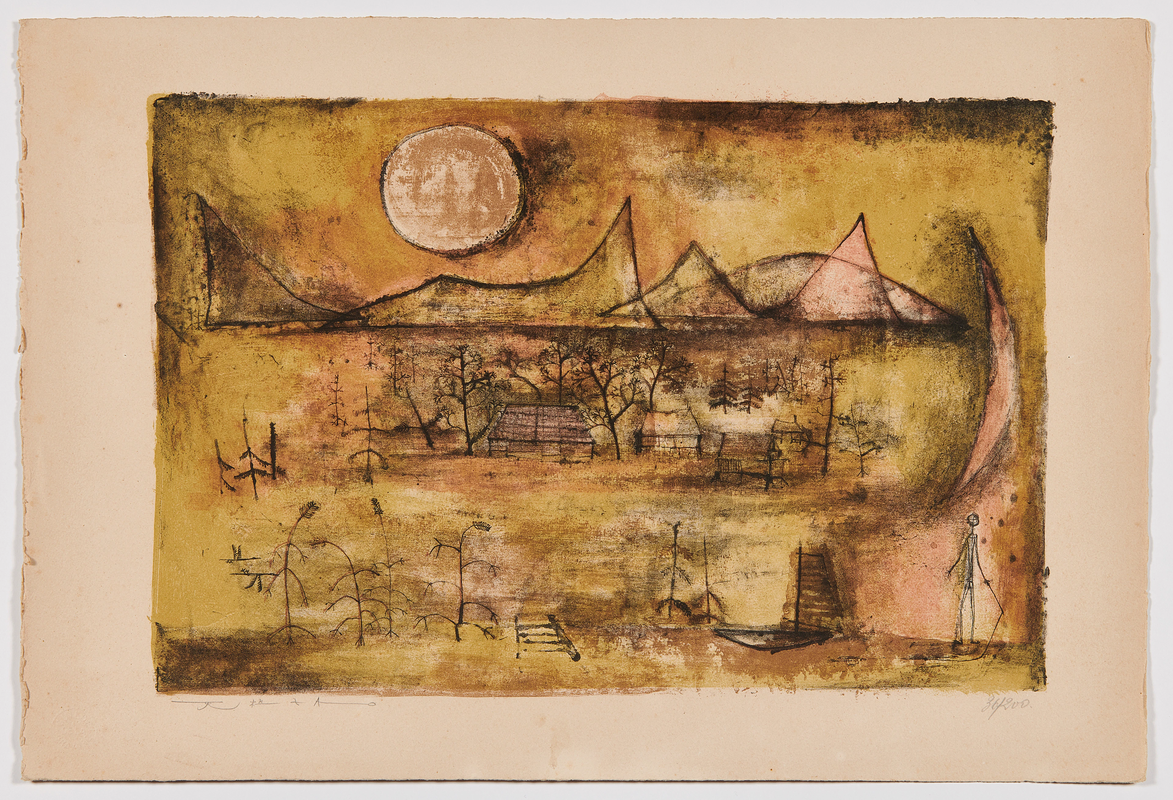 ZAO WOU-KI 1920 - 2013 Montagnes et soleil - 1951
