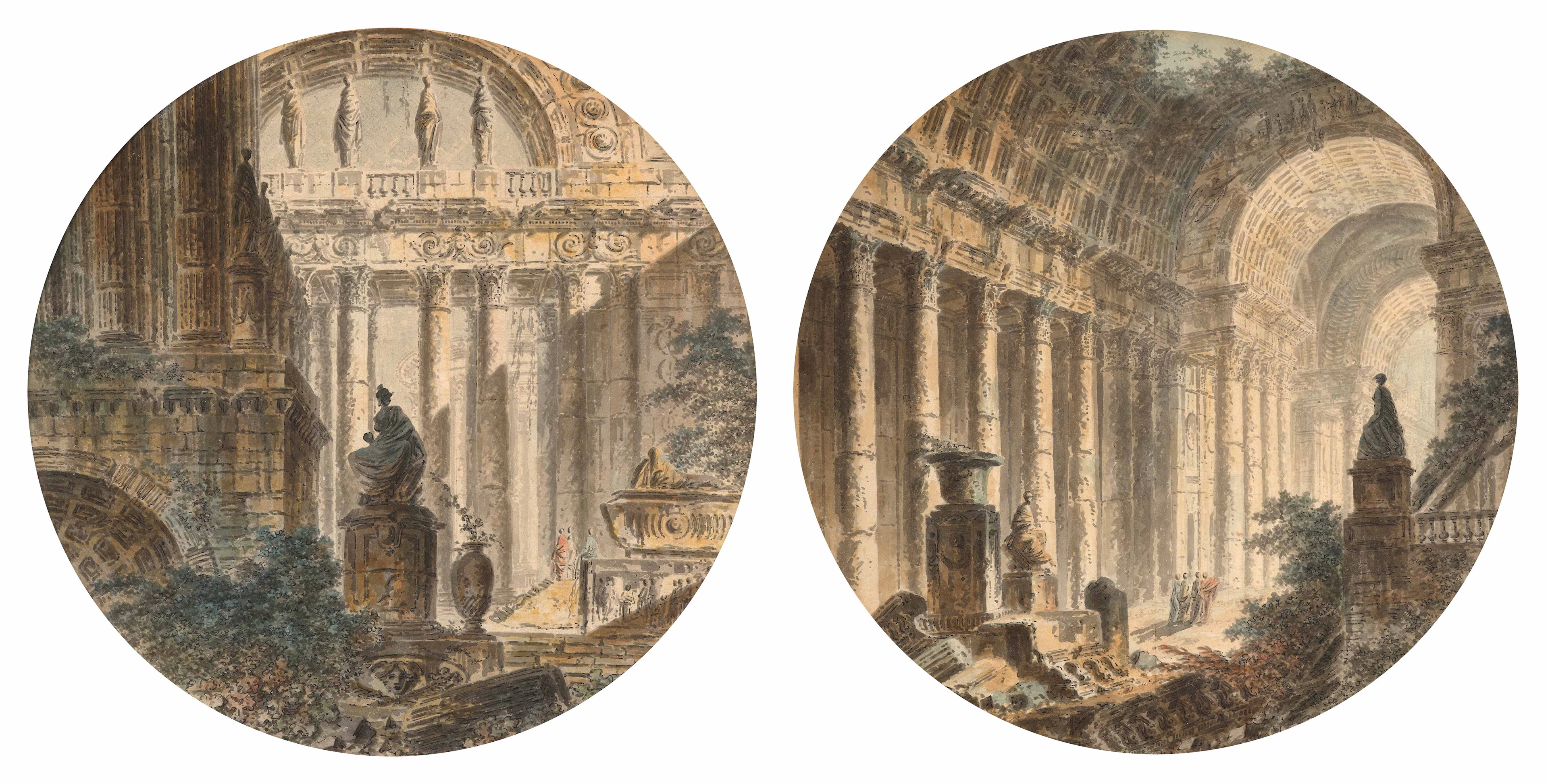 Jean-Henri-Alexandre PERNET Paris, 1763 – 1789 Caprices architecturaux