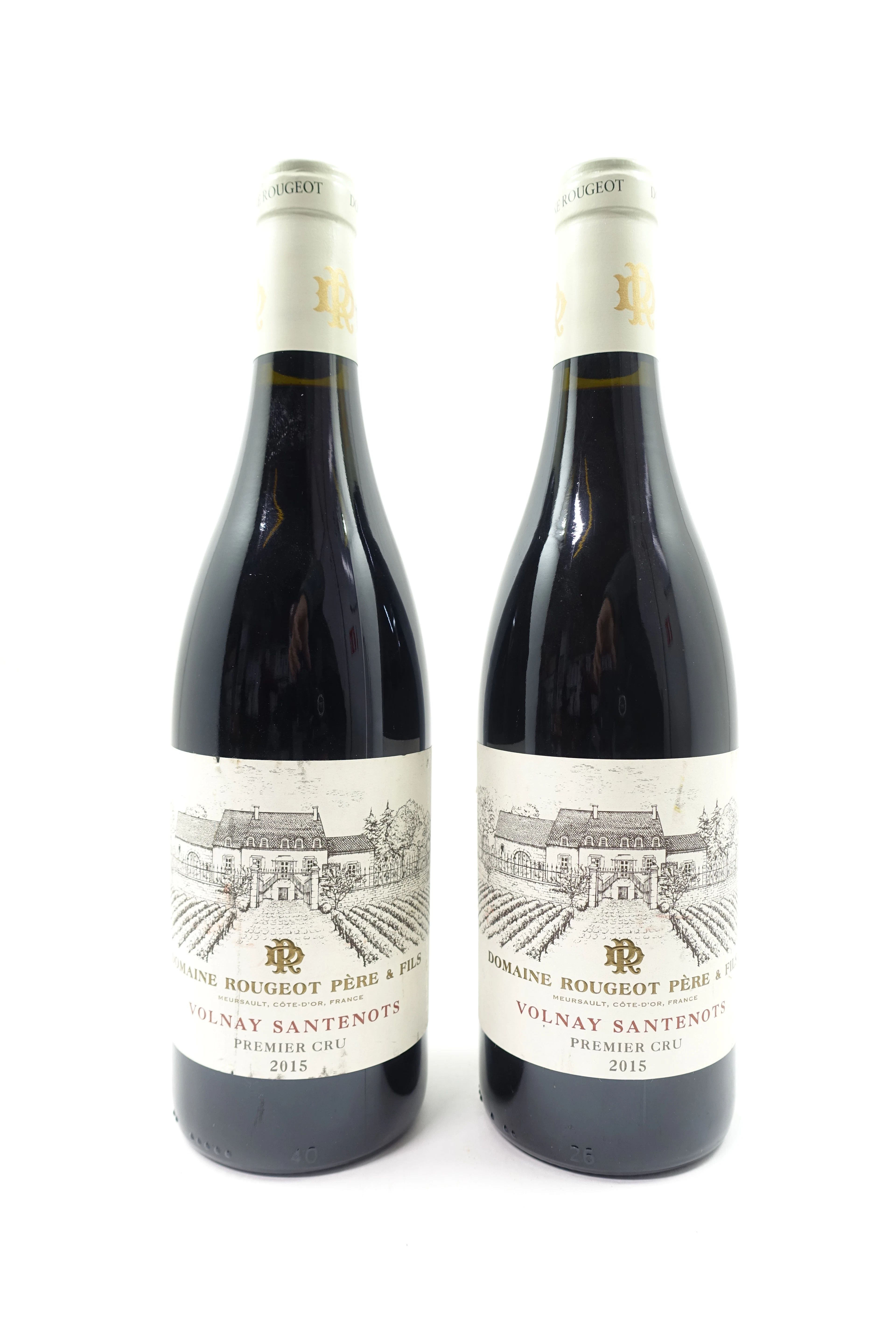 2 bts VOLNAY 2015 1er Cru Santenots. Domaine Rougeot Père & Fils