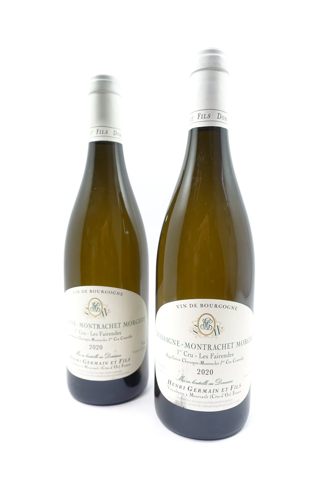 2 bts CHASSAGNE MONTRACHET 2020 (blanc) 1er cru Morgeot Les Fairendes.