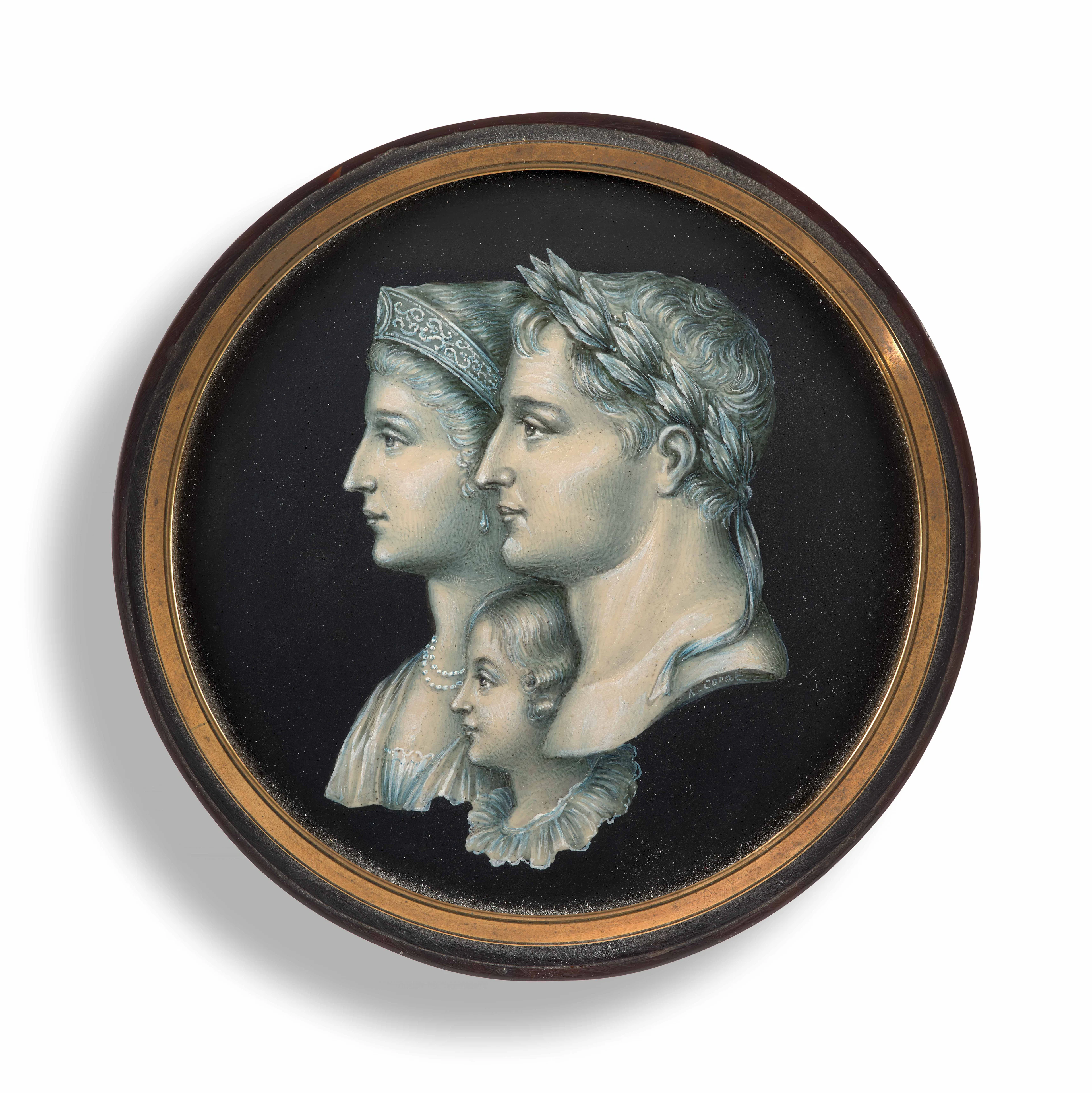 - Portraits miniatures de la famille impériale : Napoléon, Marie-Louise