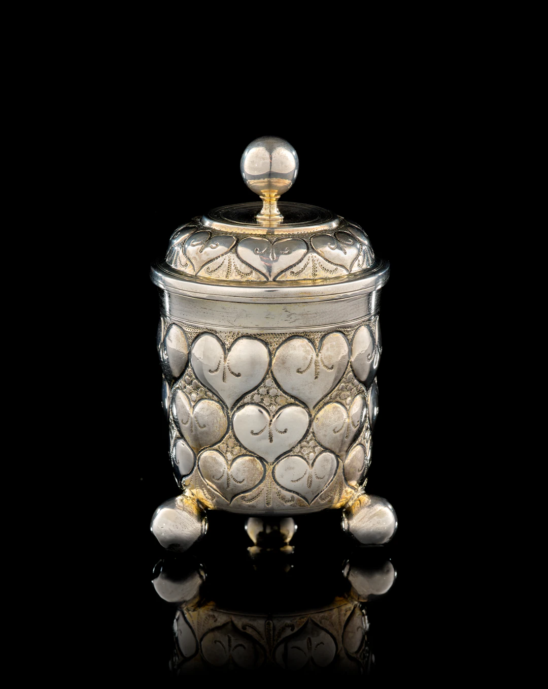 A German parcel-gilt silver covered beaker, Paul Solanier, Augsburg, 1705-1709