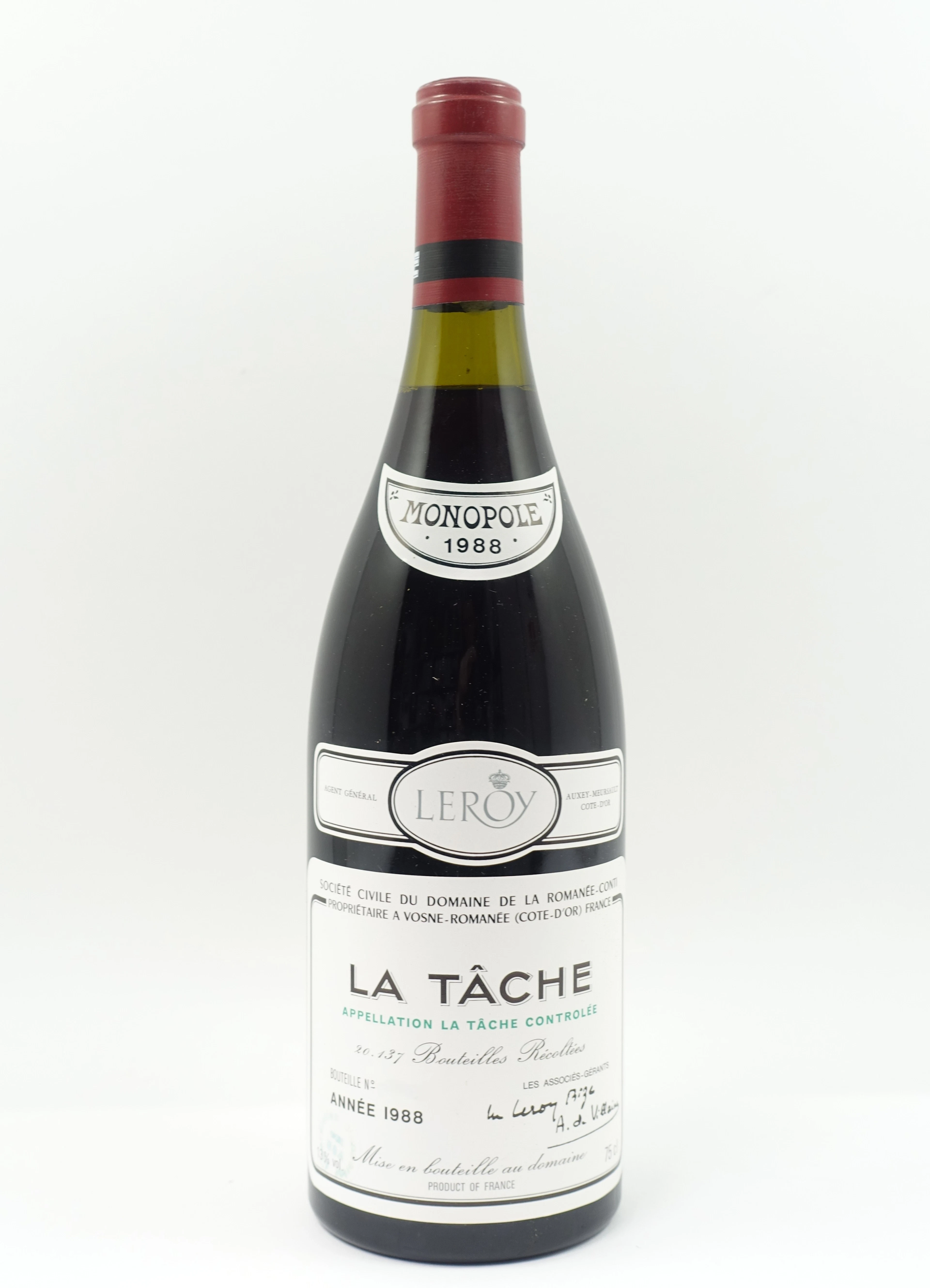 1 bt LA TACHE 1988 Grand Cru. Domaine de la Romanée Conti