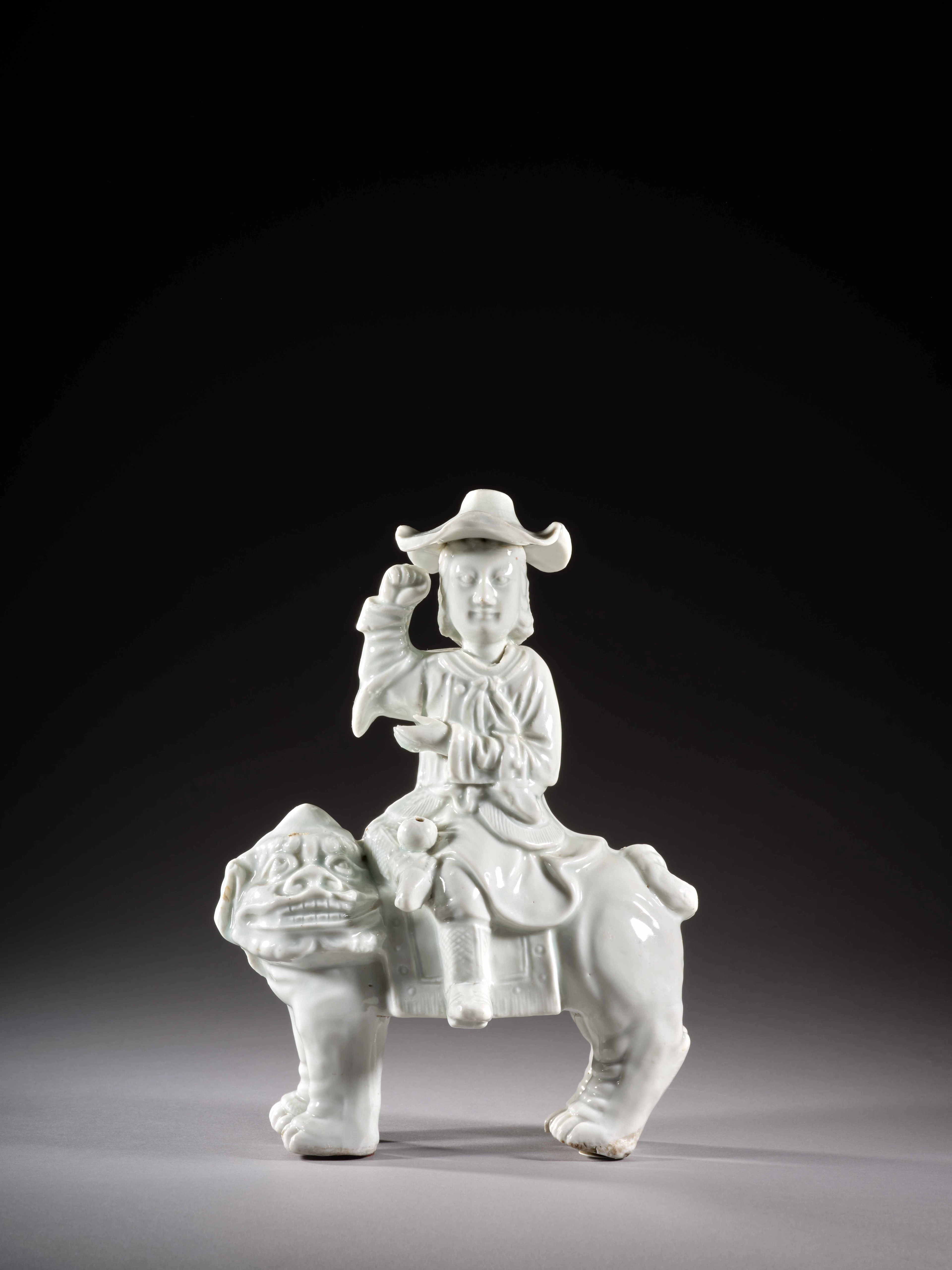 GROUPE EN PORCELAINE BLANC DE CHINE, Chine, dynastie Qing, époque