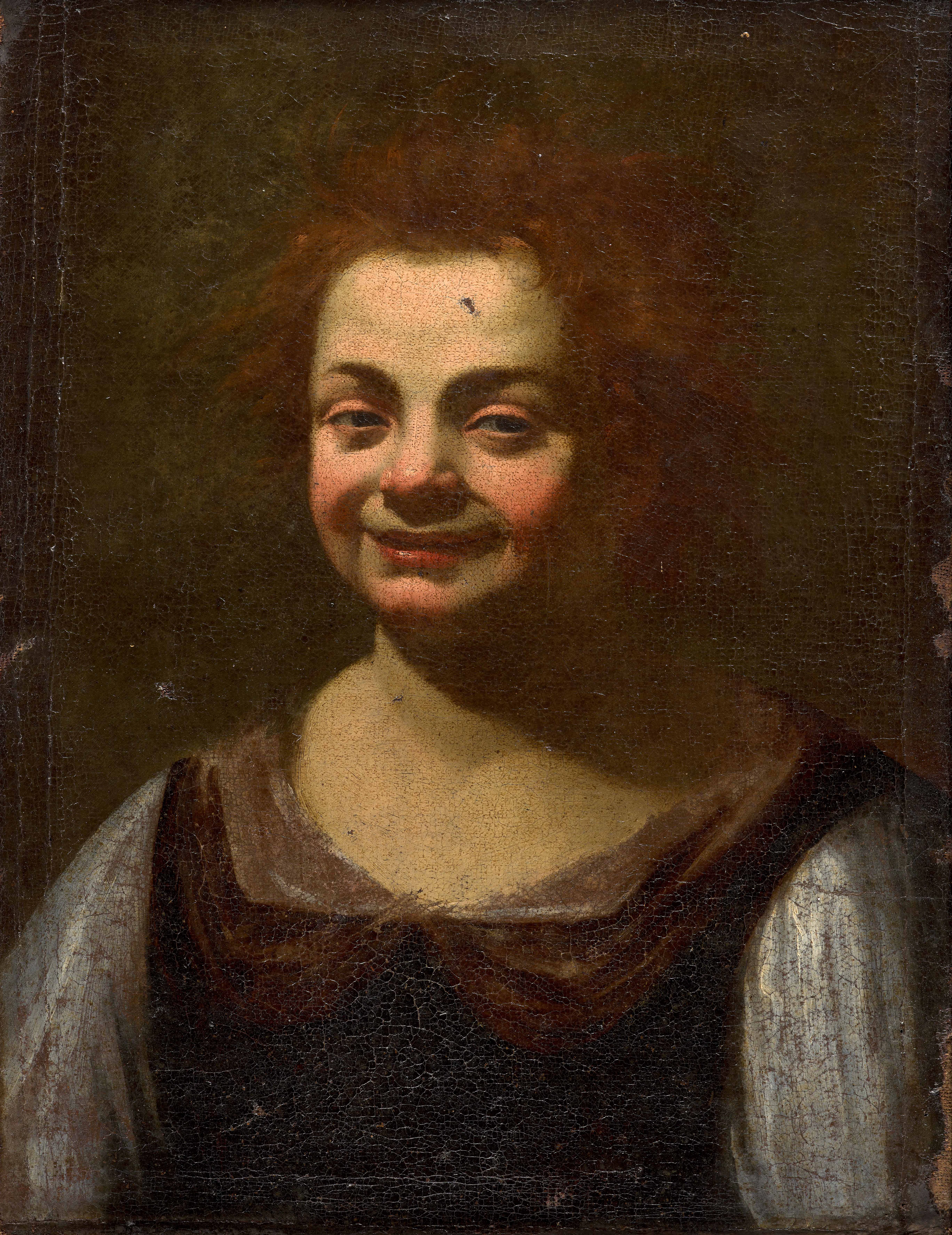Ecole italienne du XVIIe siècle Atelier de Simon Vouet Jeune fille riant