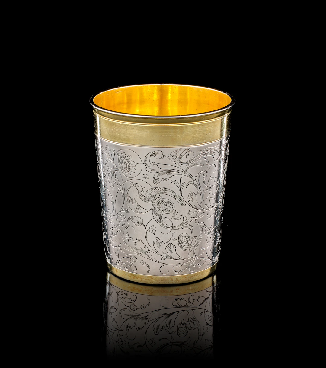 A German parcel-gilt silver beaker, Paul Solanier, Augsburg, 1697-1699