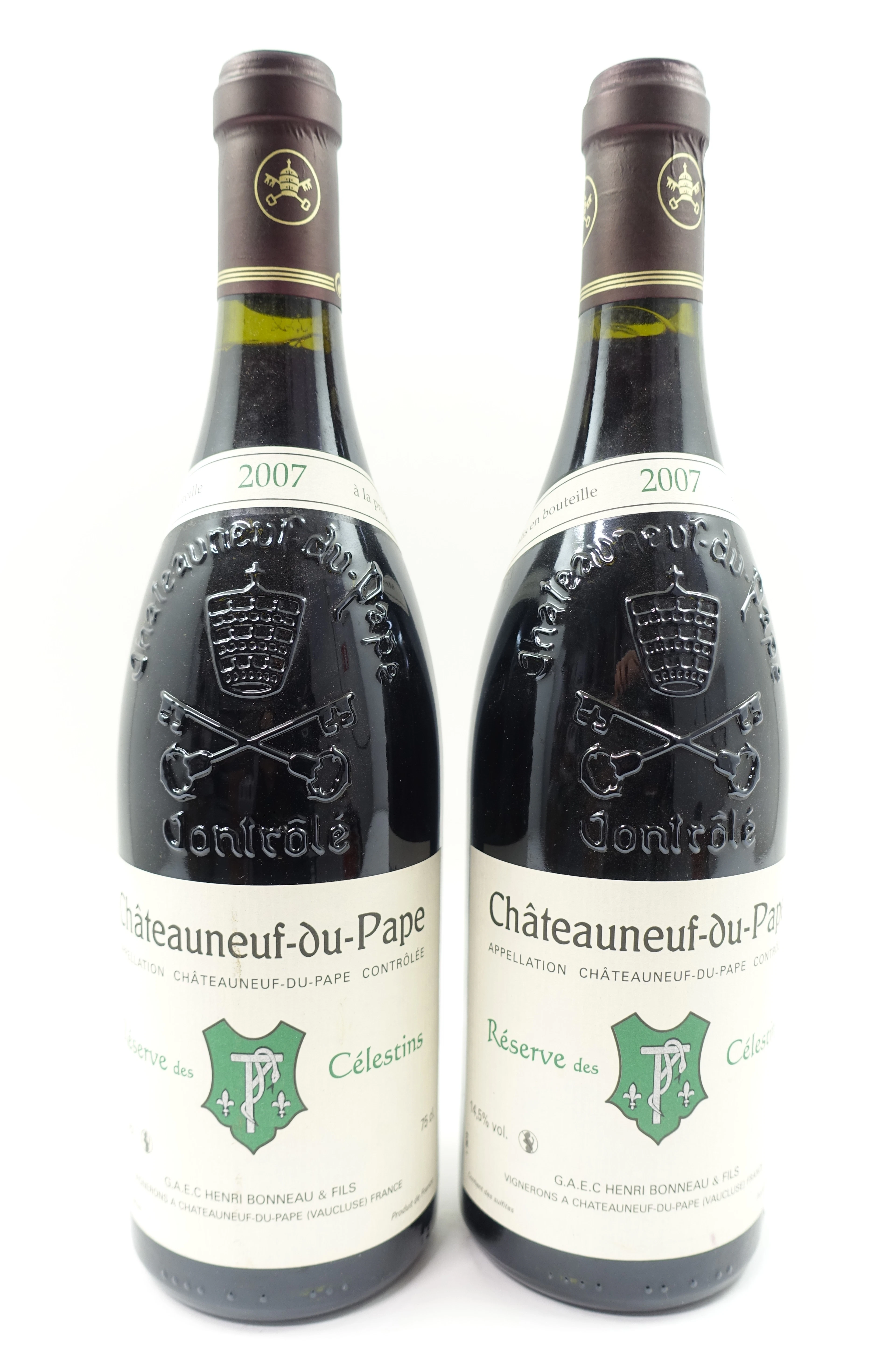 4 bts CHATEAUNEUF DU PAPE 2007 Réserve des Célestins. Henri Bonneau