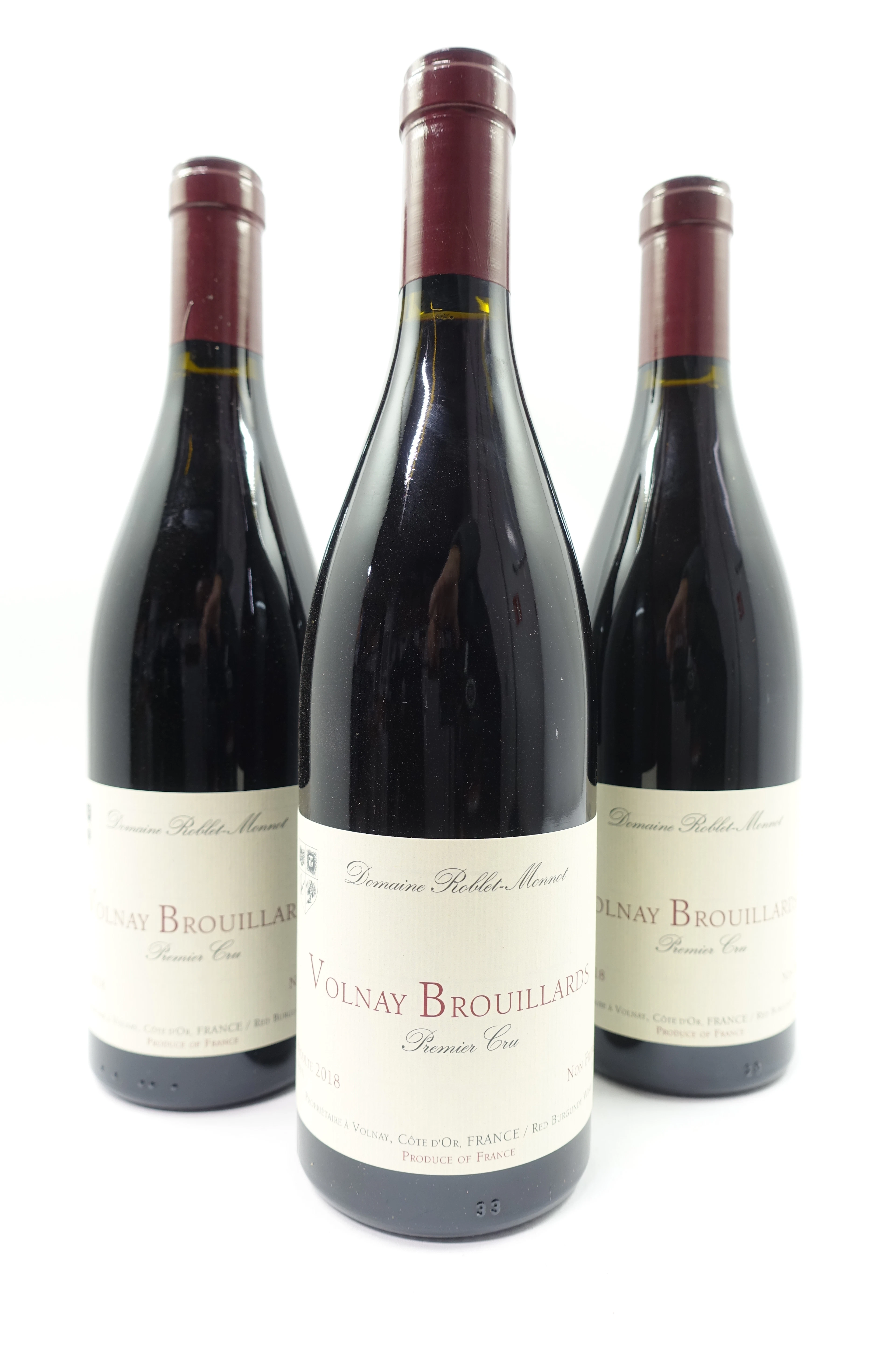 12 bts VOLNAY 2018 1er Cru Les Brouillards. Domaine Roblet-Monnot
