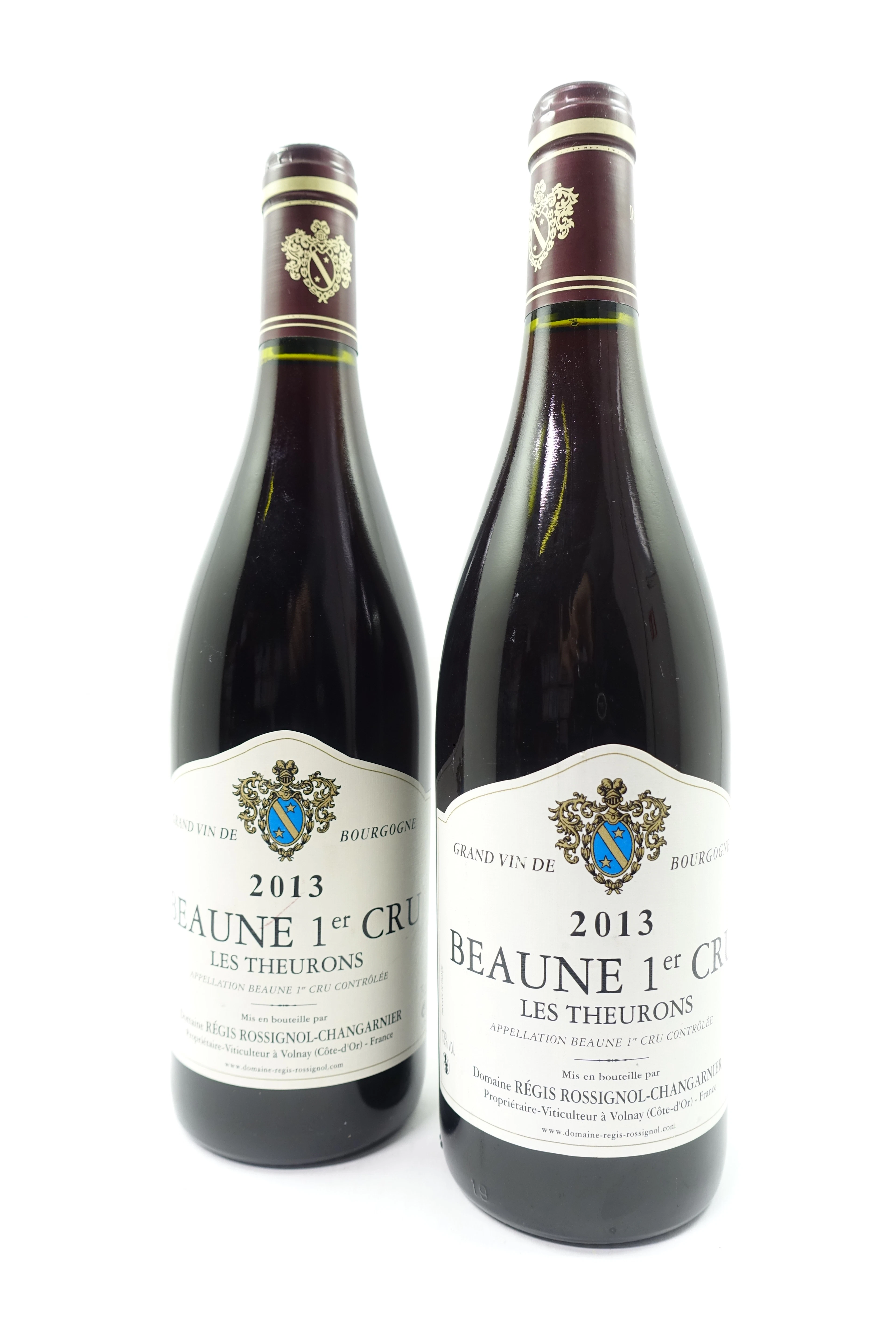 2 bts BEAUNE 2013 (rouge) 1er Cru Les Theurons. Domaine Régis Ros