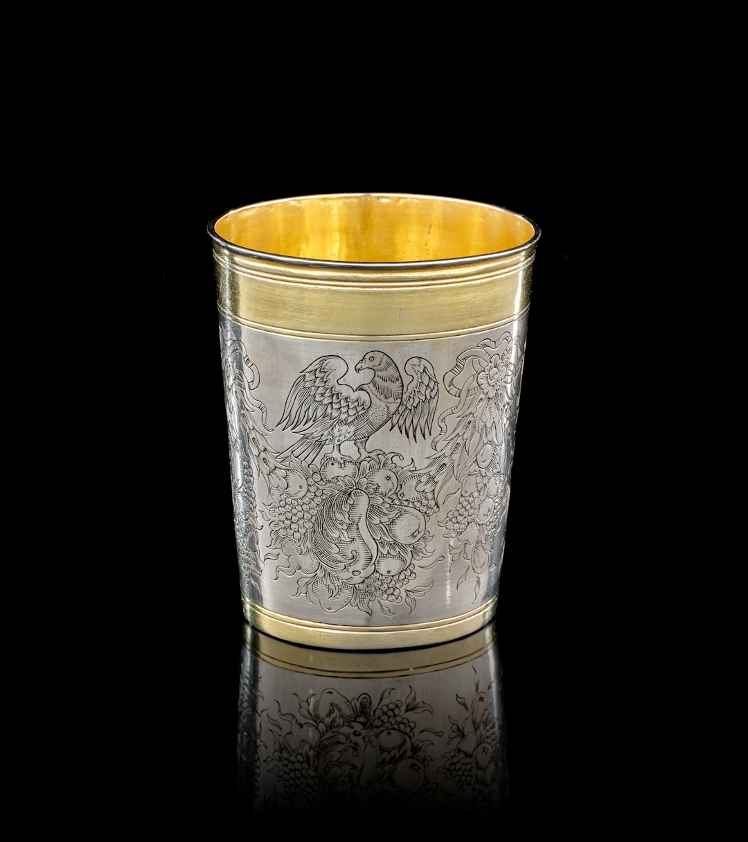 A German parcel-gilt silver beaker, Johann Höfler, Nuremberg, 1685-1689