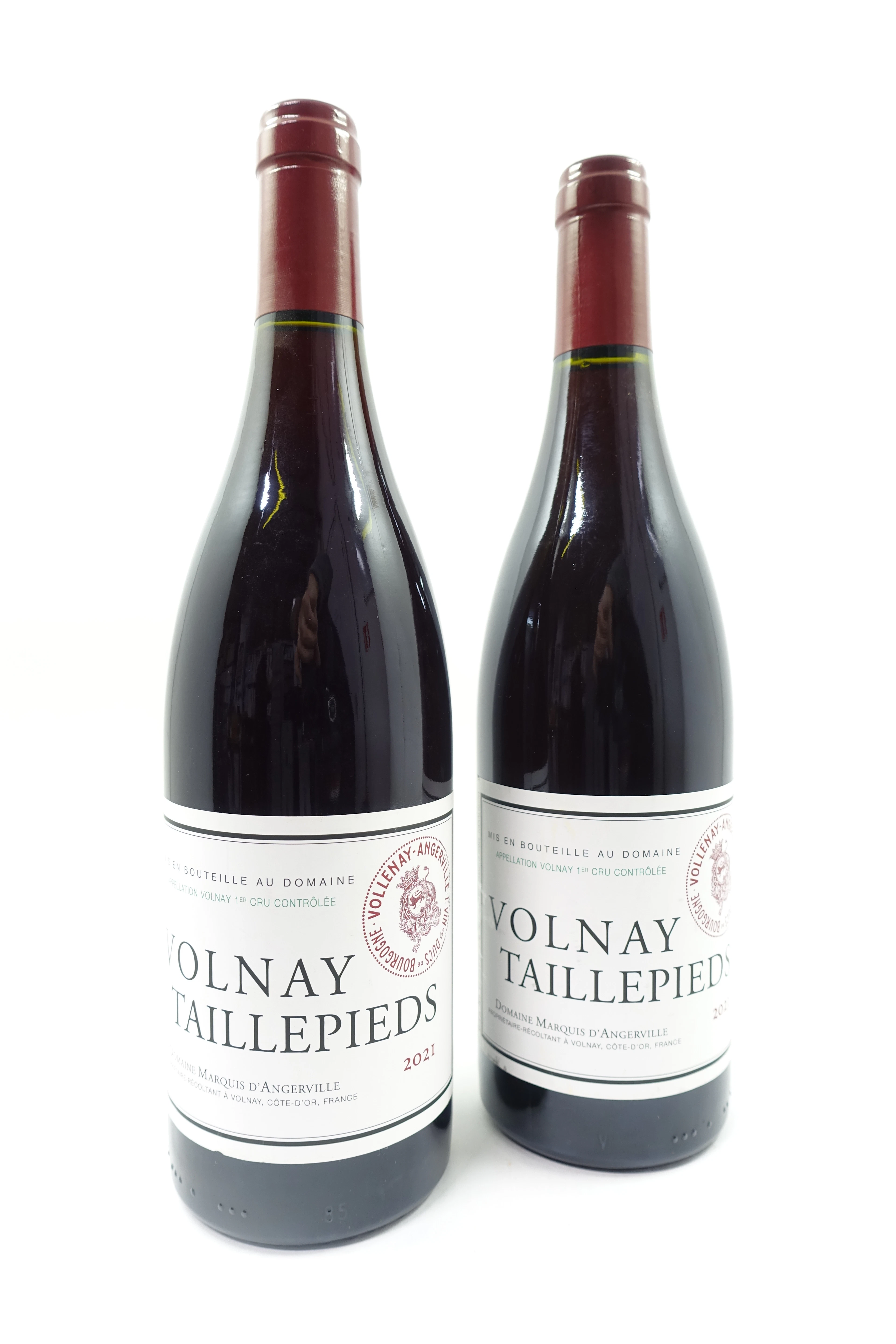 2 bts VOLNAY 2021 1er Cru Taillepieds. Marquis d'Angerville