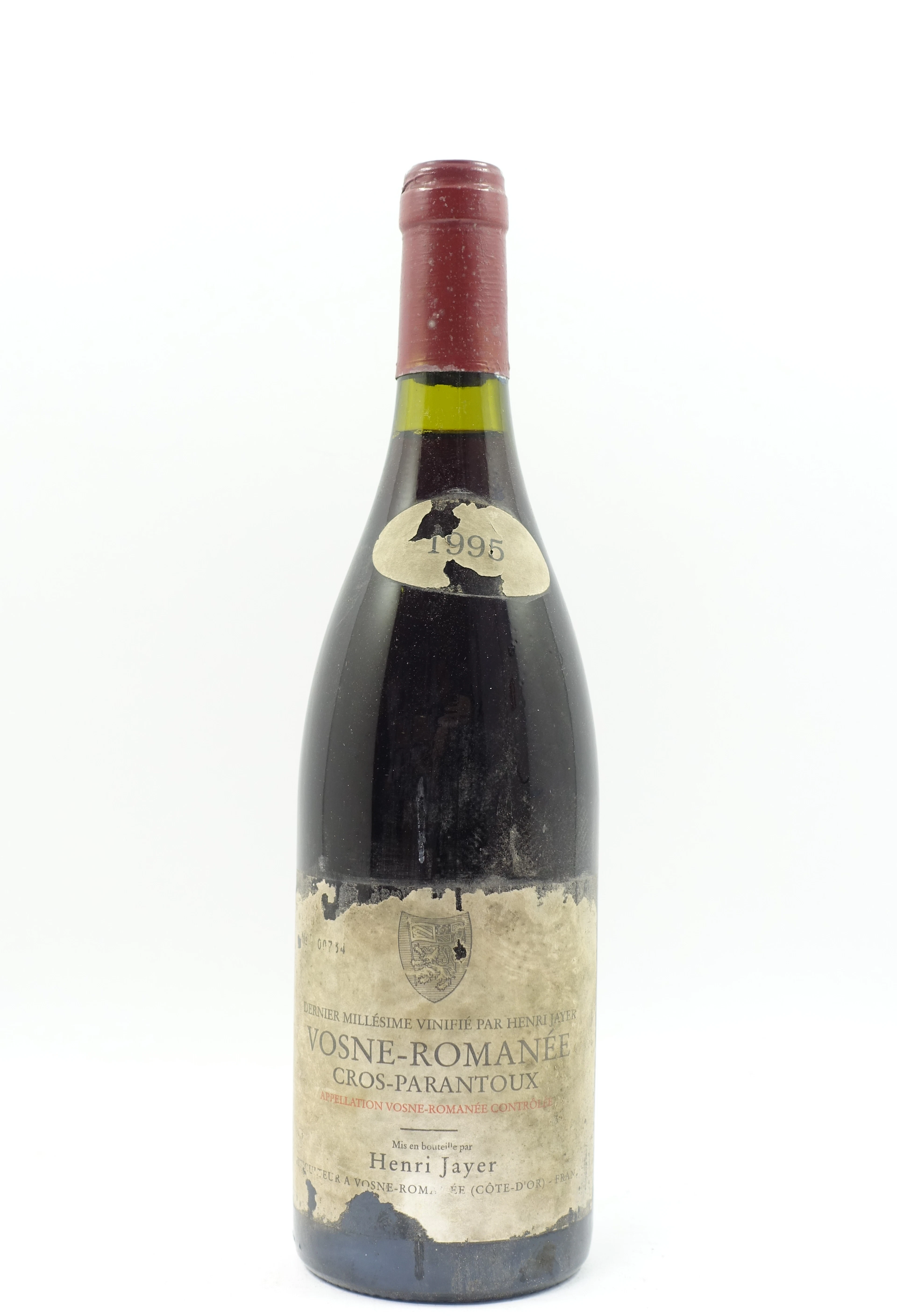 1 bt VOSNE ROMANEE 1995 1er cru Cros Parentoux. Henri Jayer