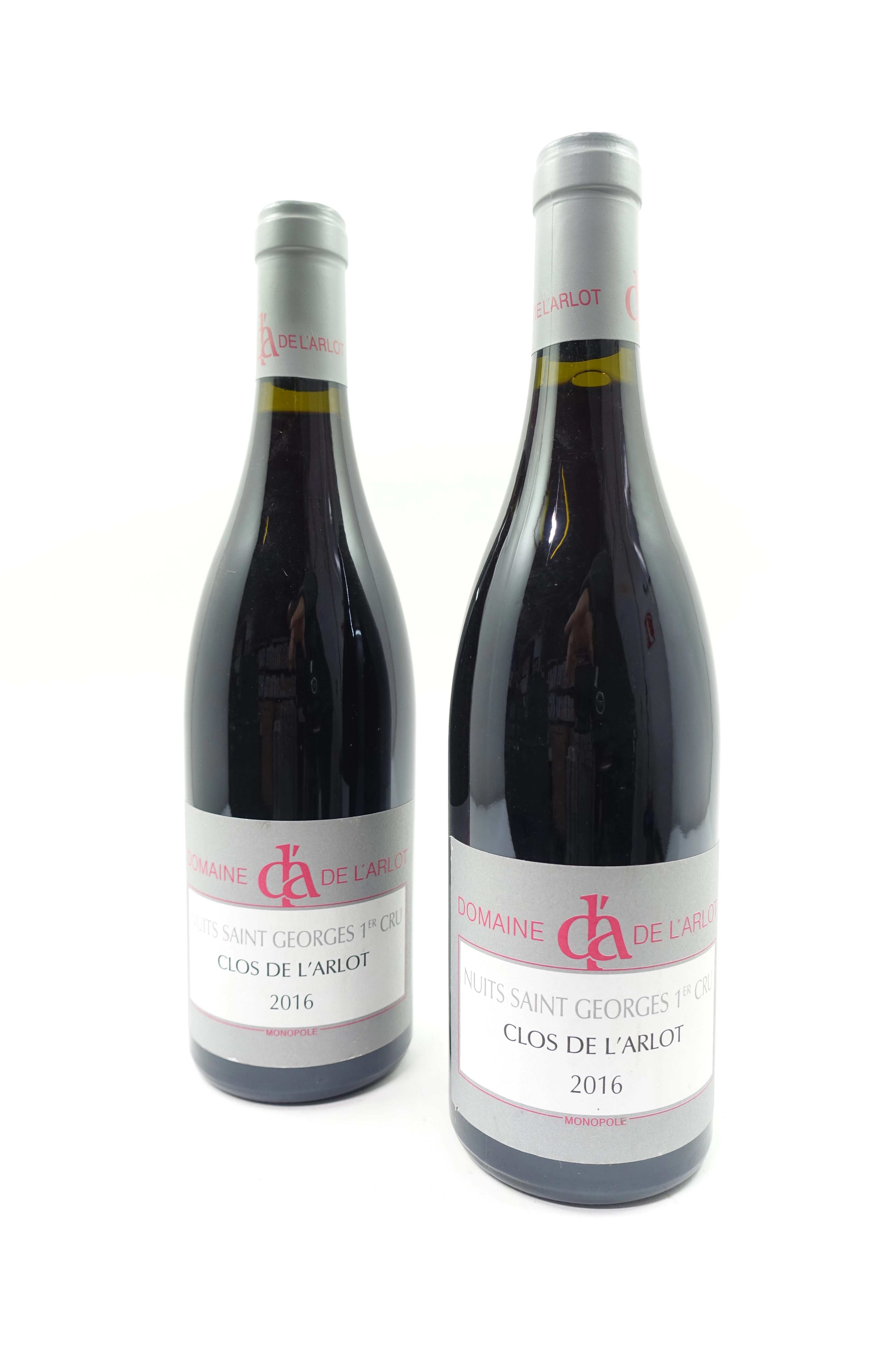 2 bts NUITS SAINT GEORGES 2016 1er Cru Clos de l'Arlot. Domaine de l'Arlot