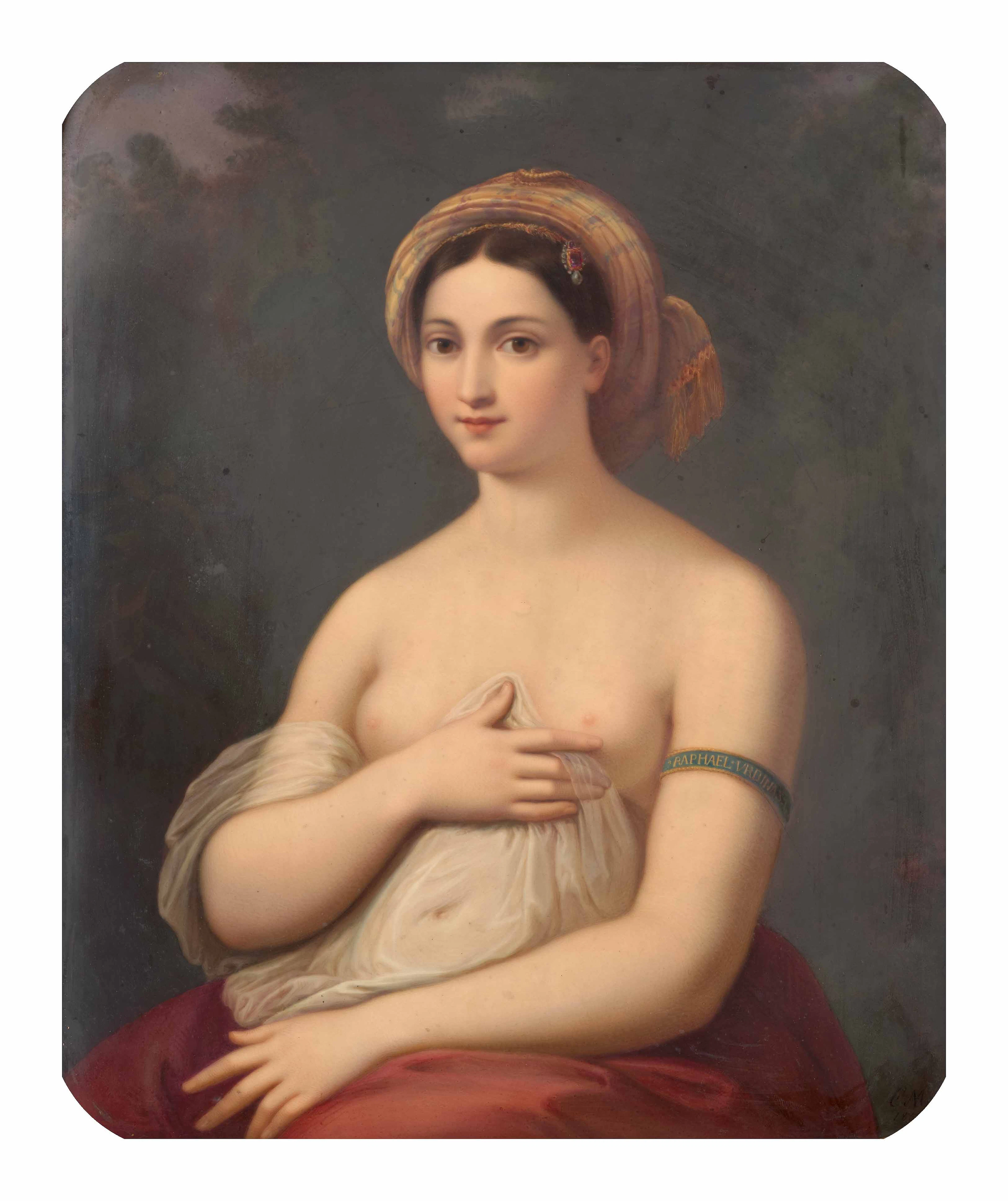 Ecole européenne, 1859 D'après Raphaël Portrait de la Fornarina